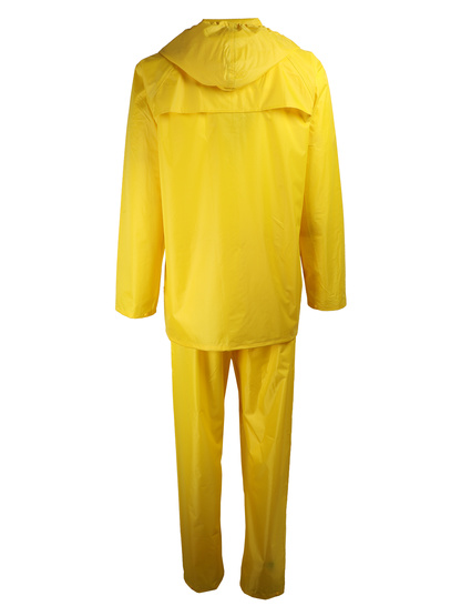 Rainsuit. Polyester coated with P.V.C.