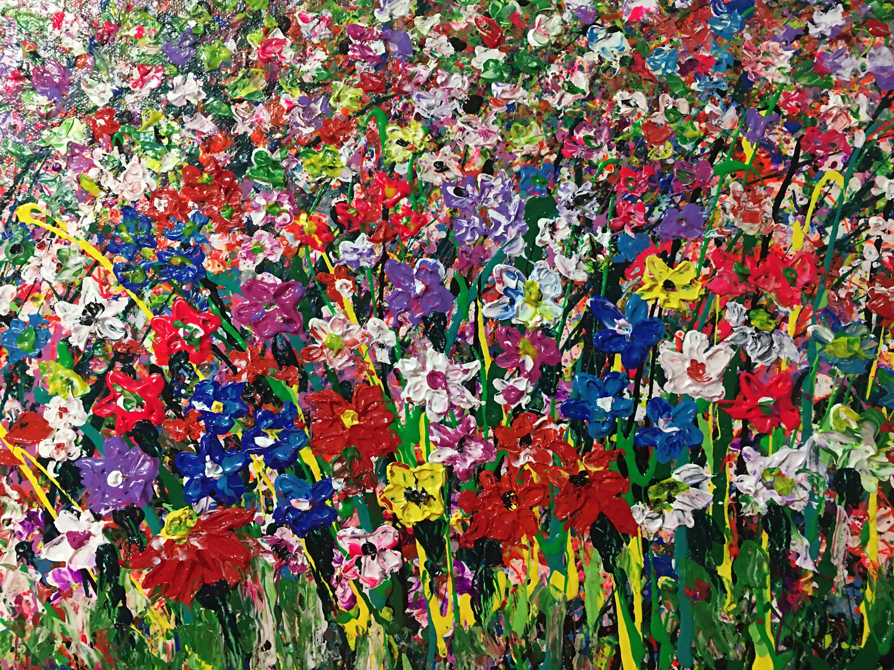 Colorful Abstract Flower Painting