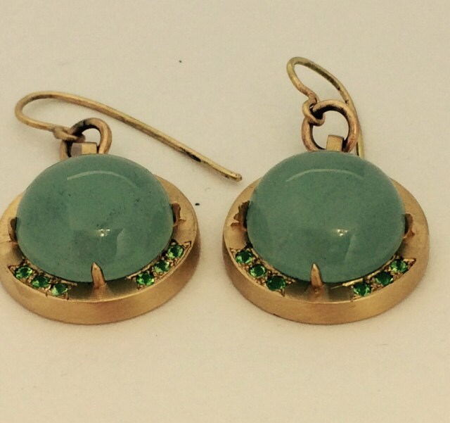 Elegant Aquamarine and Gold Drop Earrings