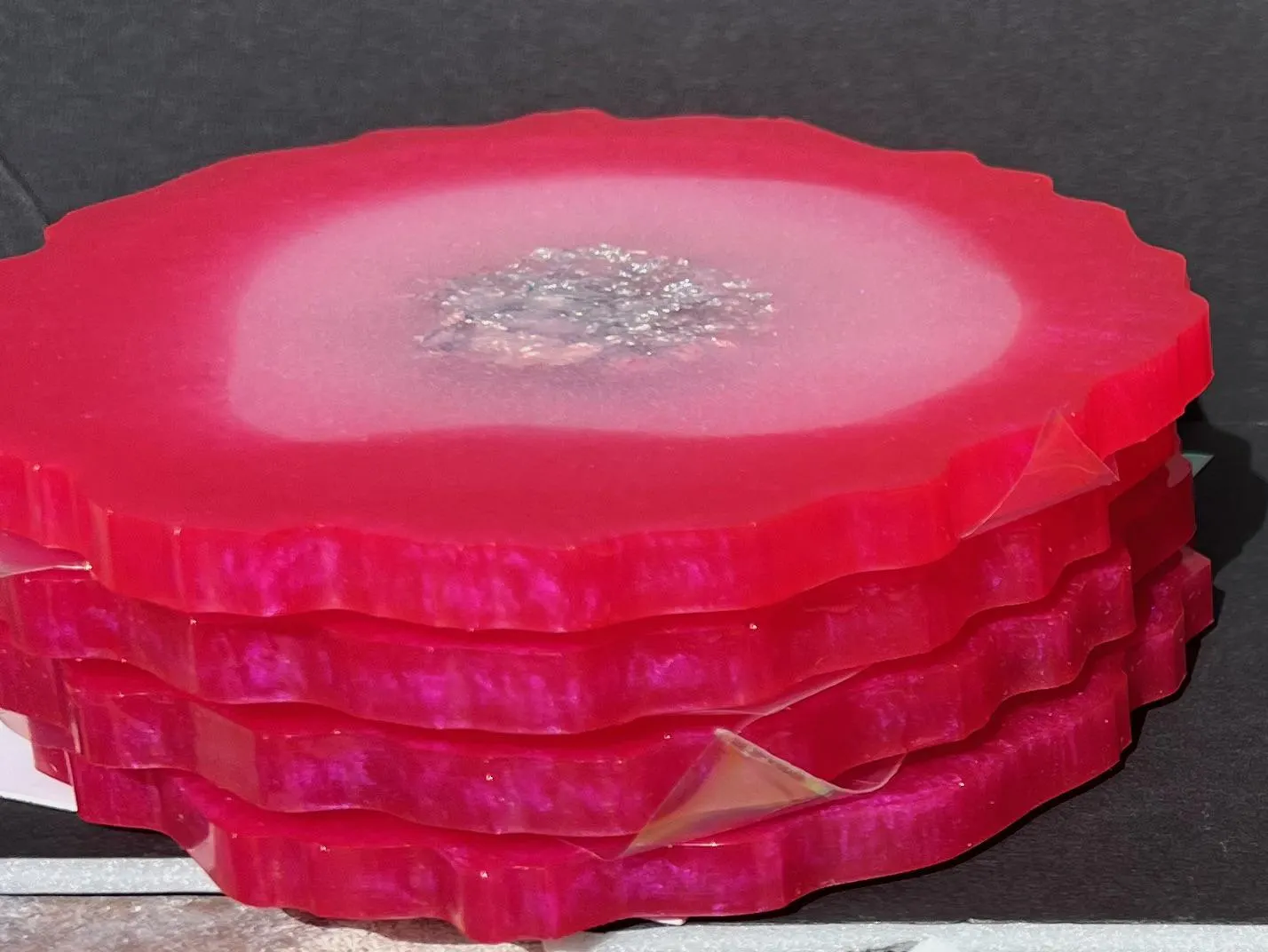 Pink Resin Coasters