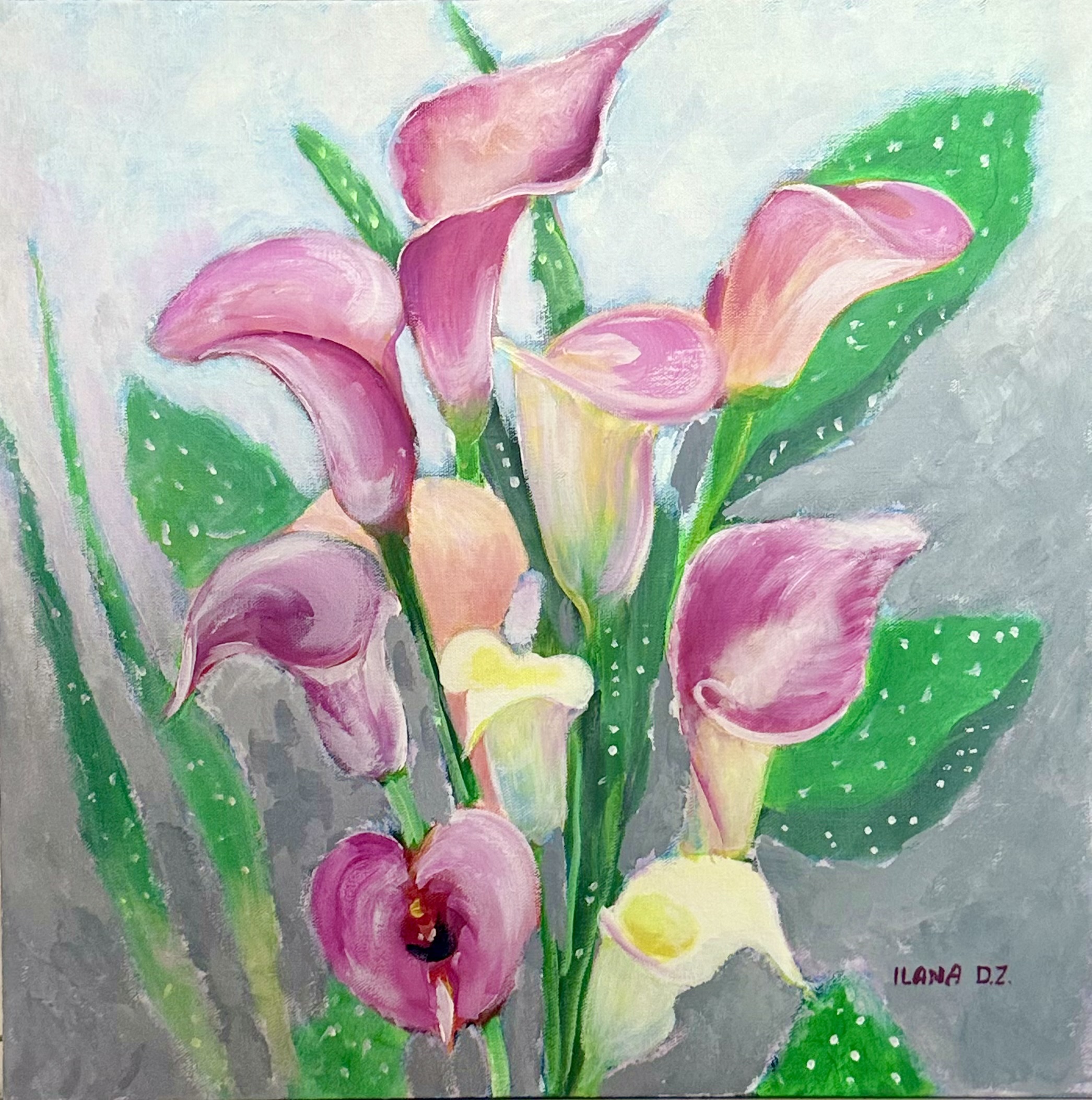 Acrylic Calla Lily Floral Painting