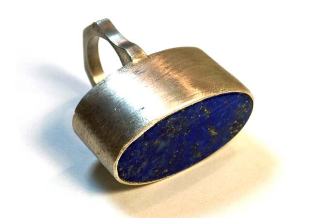 Sterling Silver Ring with Royal Blue Lapis Stone