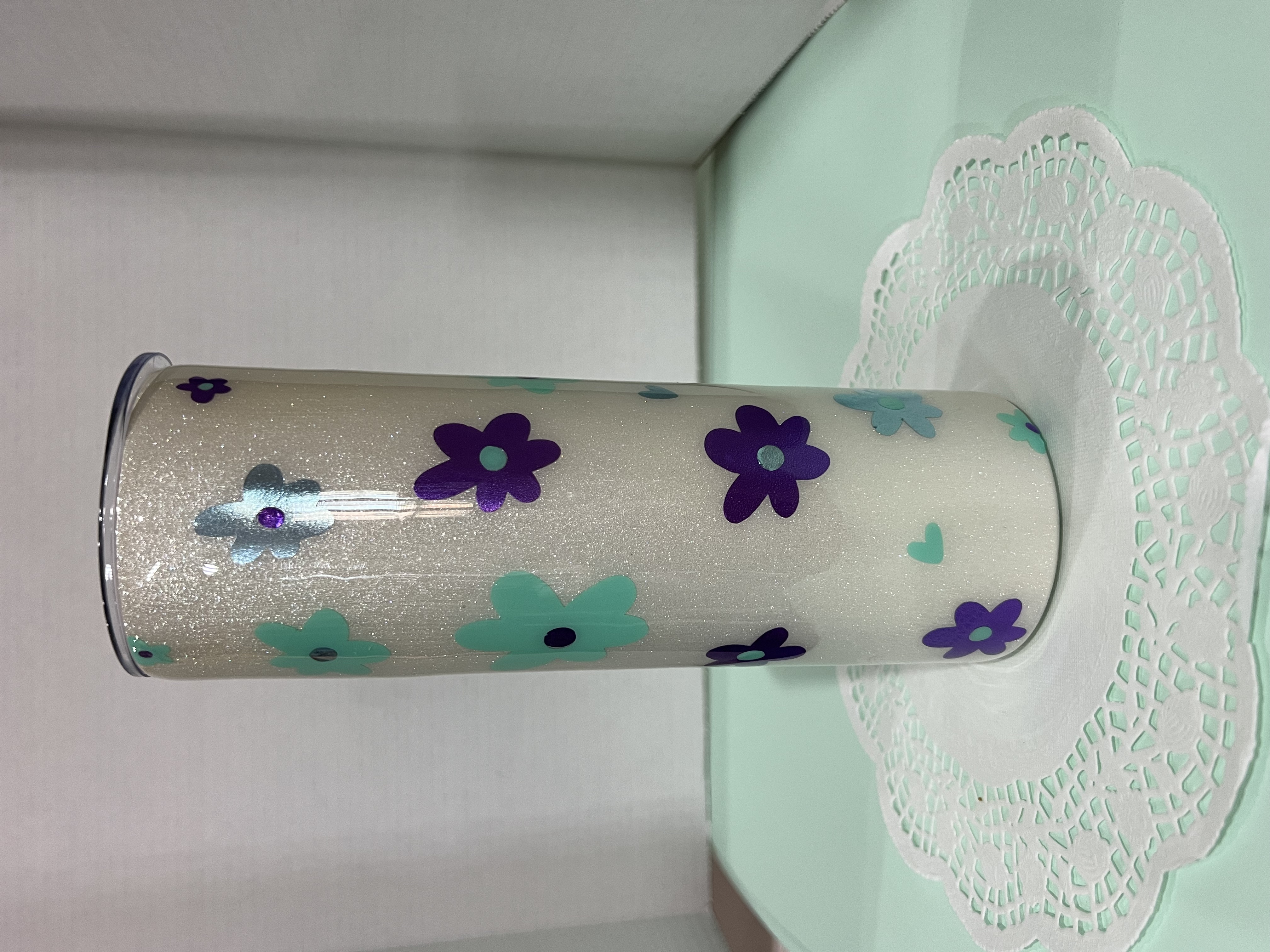 Floral Patterned Stainless Steel Tumbler