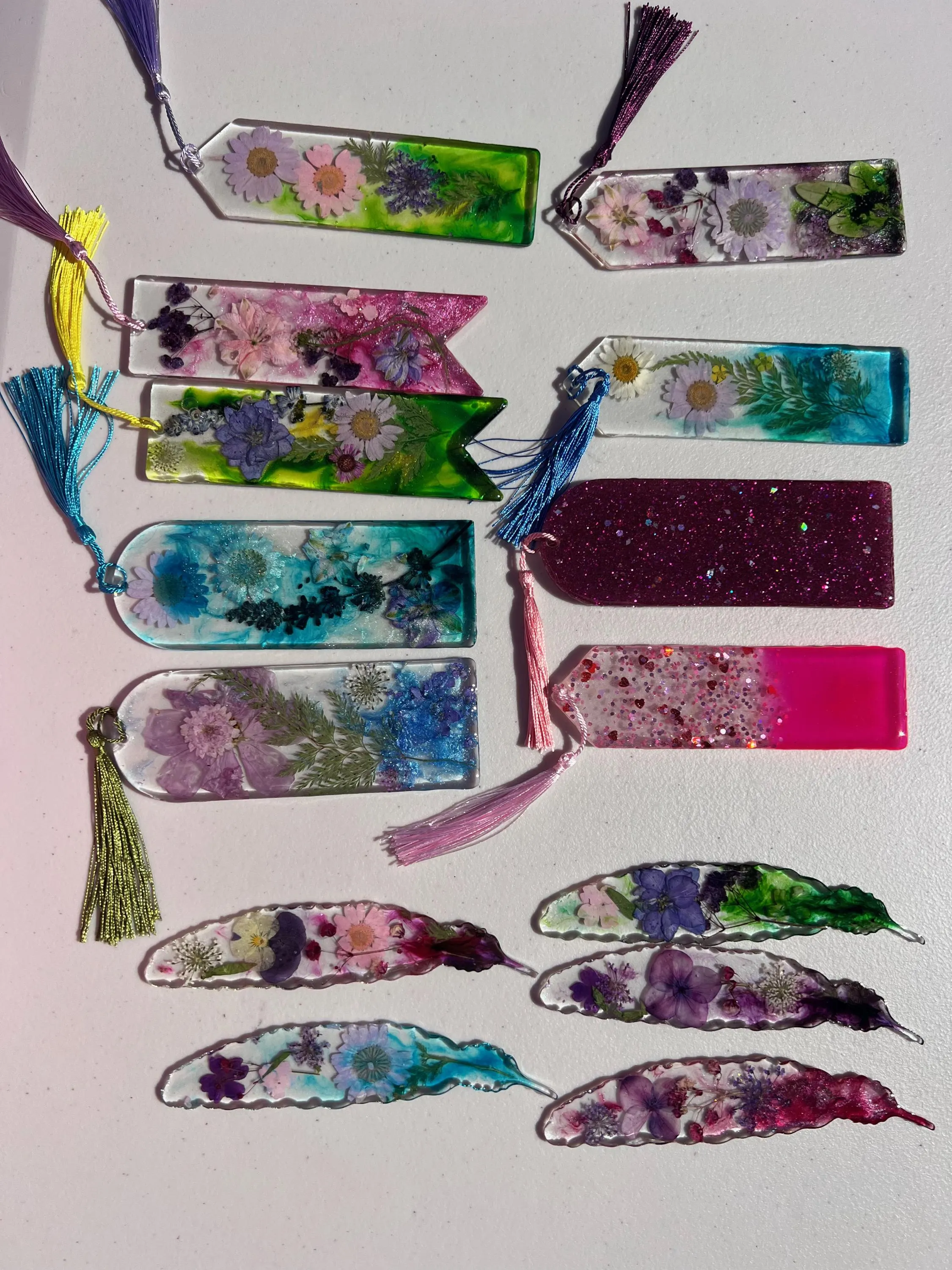 Handmade Resin Bookmarks with Dried Flowers
