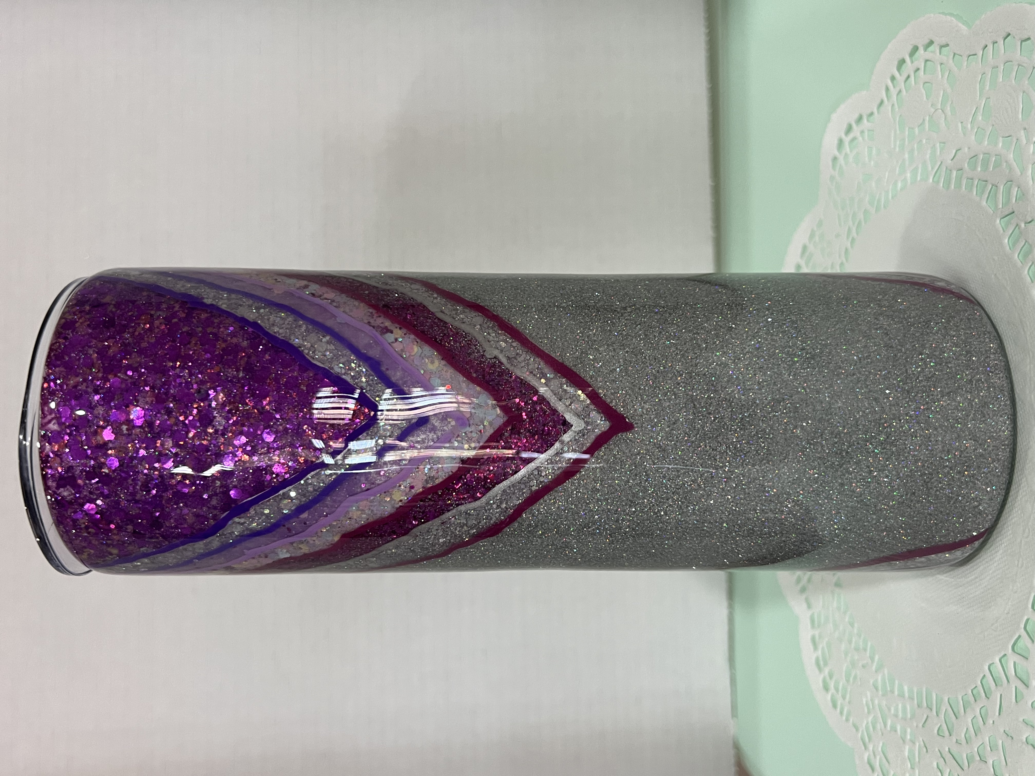 Silver Glitter 30oz Tumbler