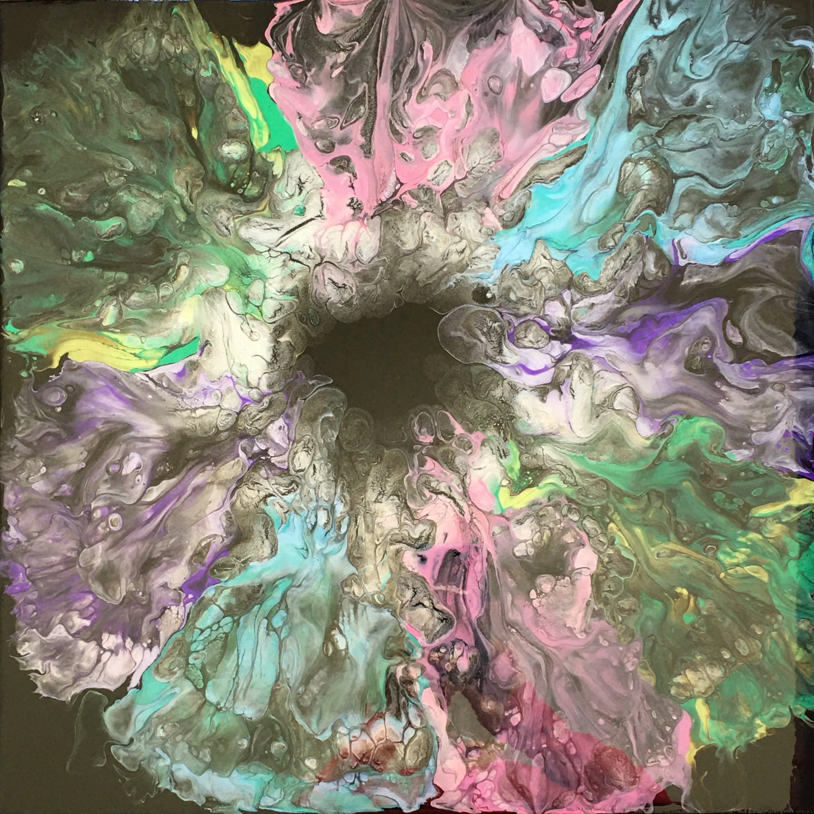Abstract Floral Burst Painting