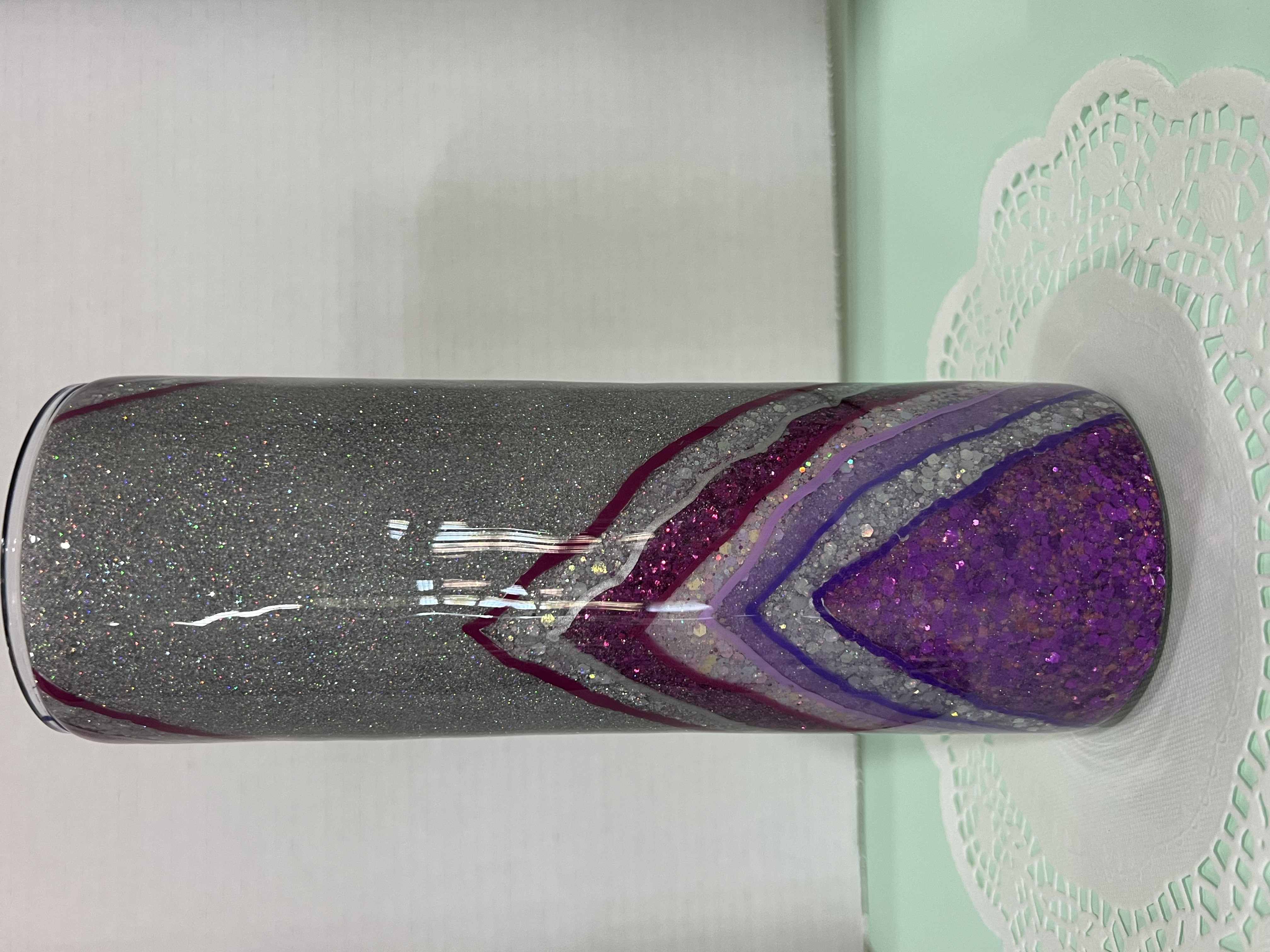 Silver Glitter 30oz Tumbler