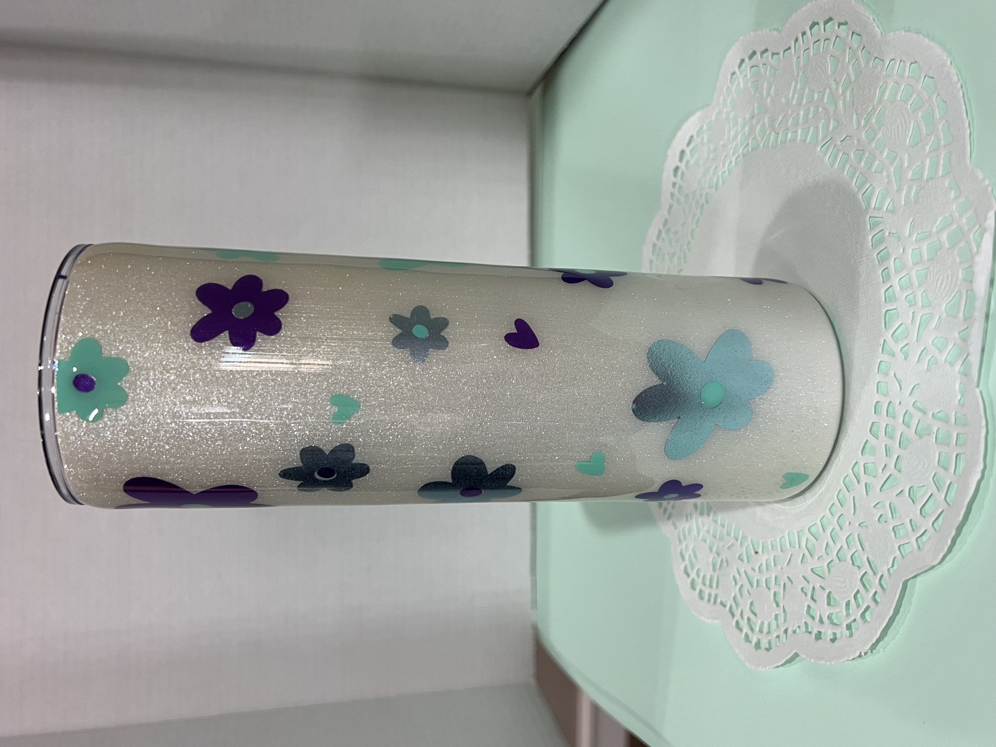 Floral Patterned Stainless Steel Tumbler