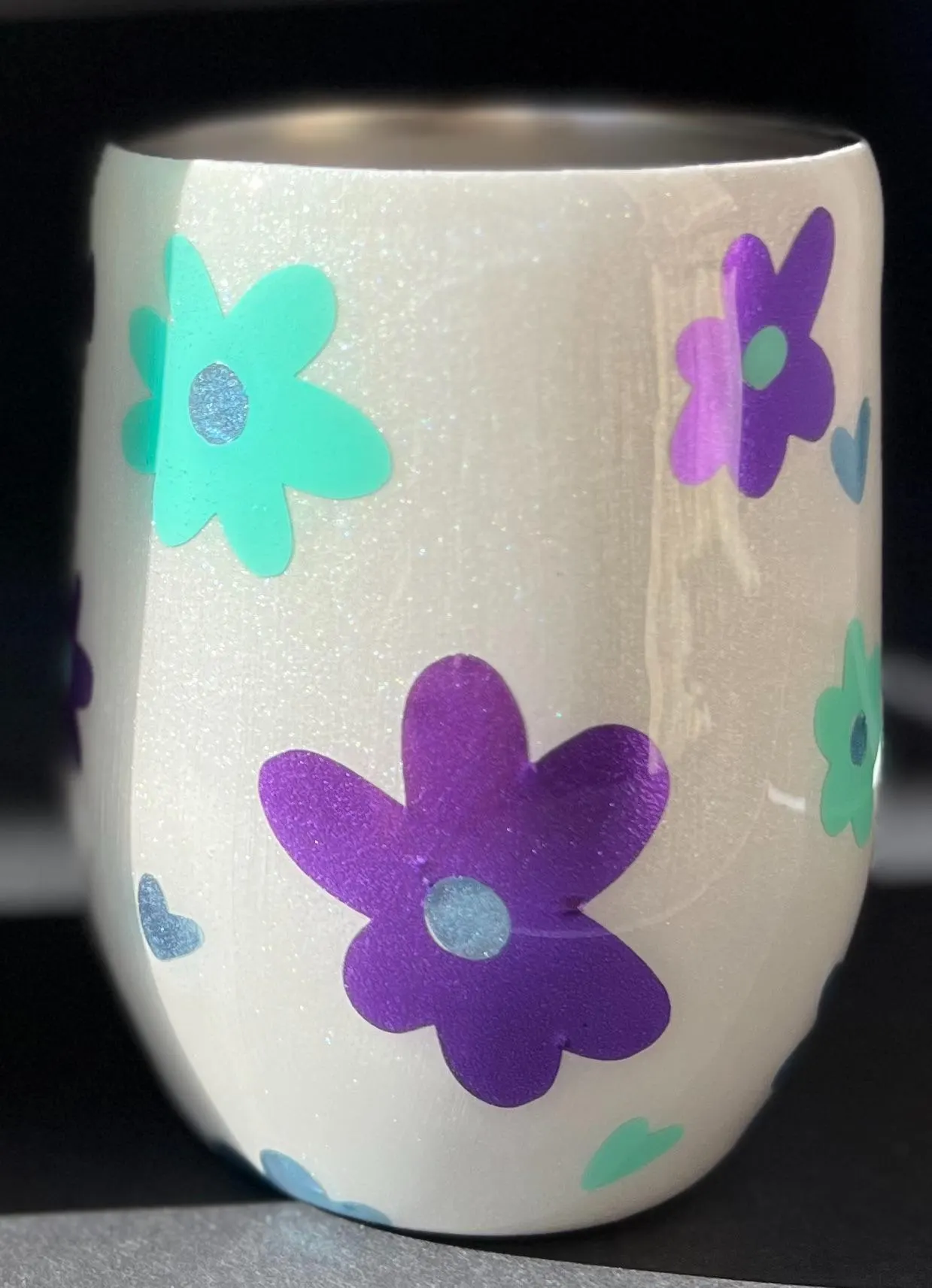 Floral Patterned Stainless Steel Tumbler