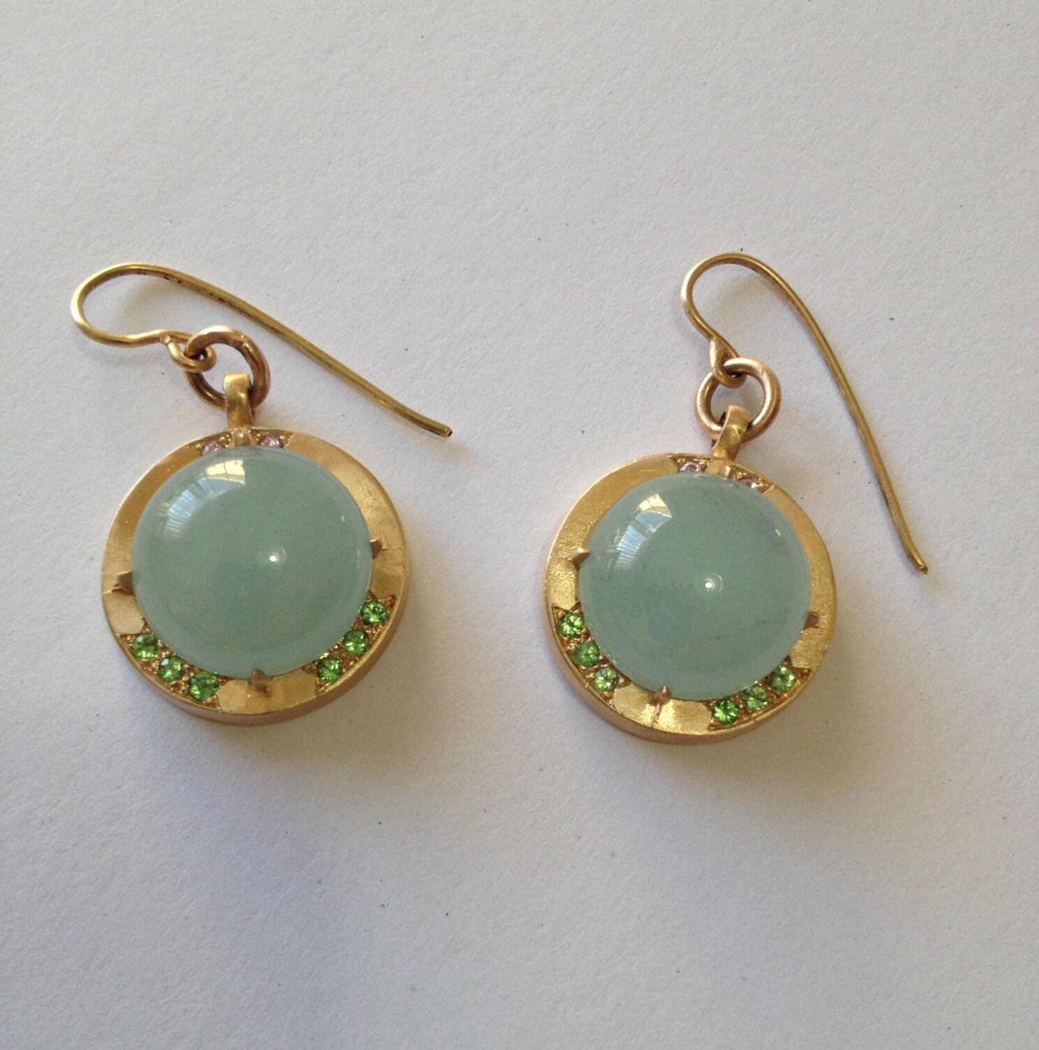 Elegant Aquamarine and Gold Drop Earrings