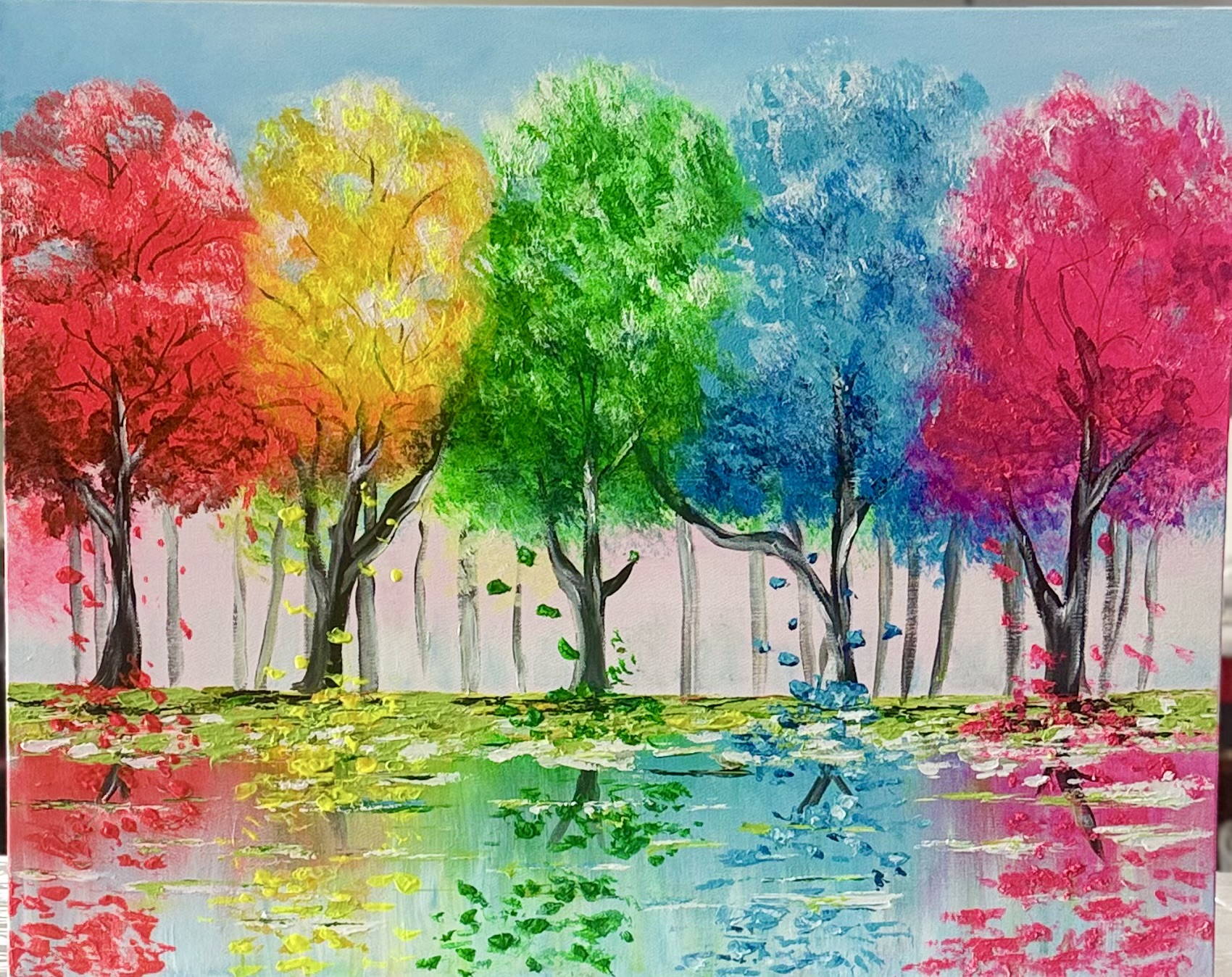 Colorful Abstract Trees Painting