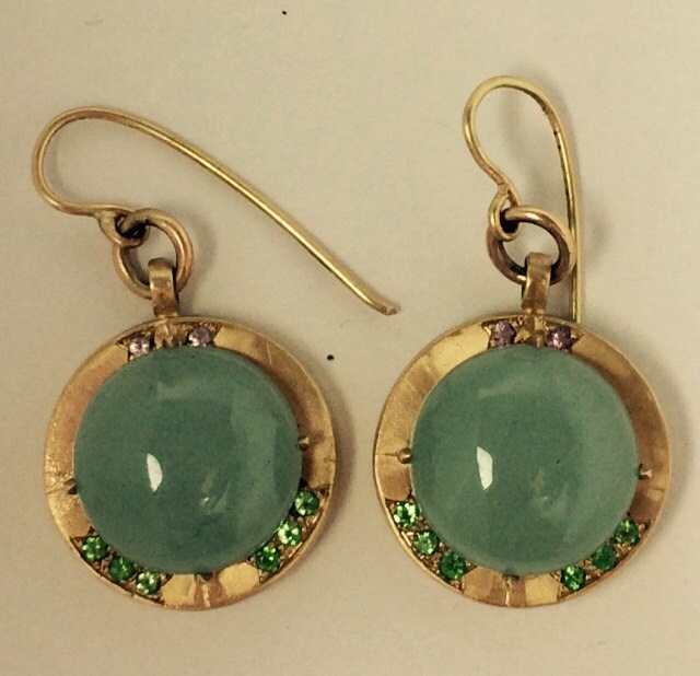 Elegant Aquamarine and Gold Drop Earrings