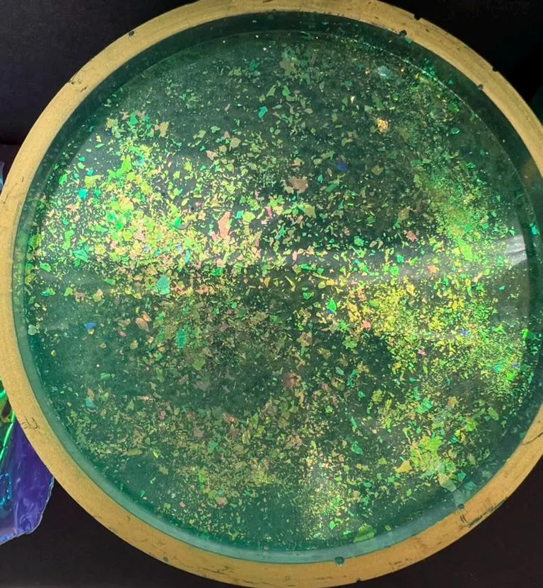 Green Iridescent Resin Coasters