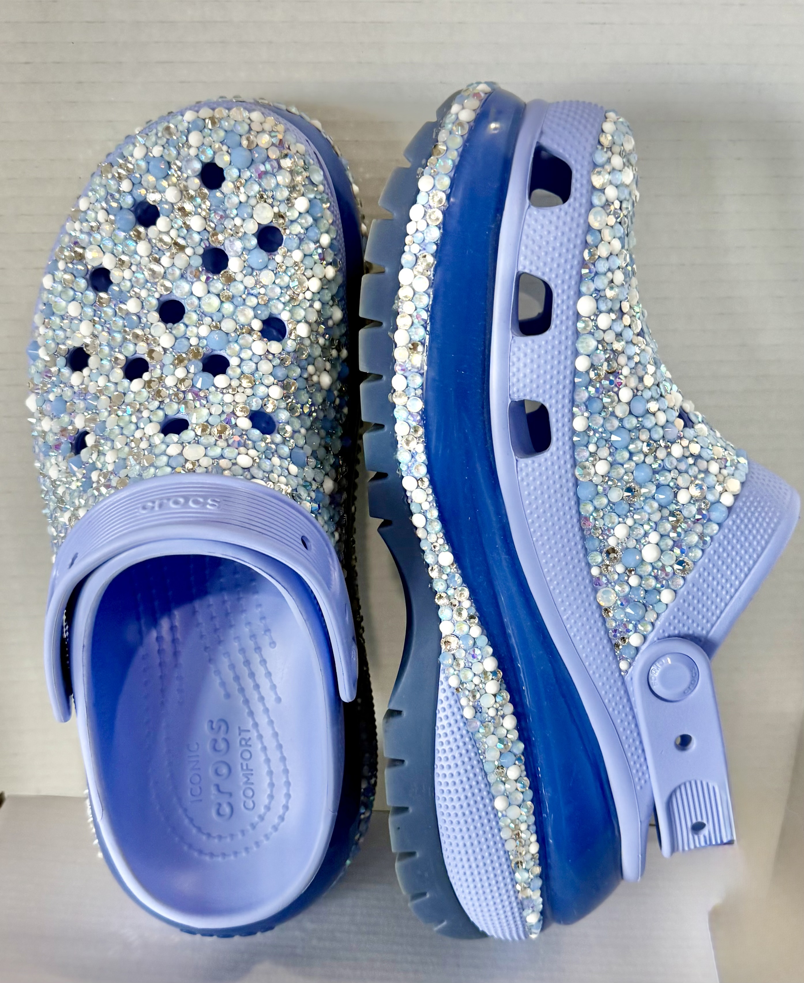 Lilac Rhinestone Crocs