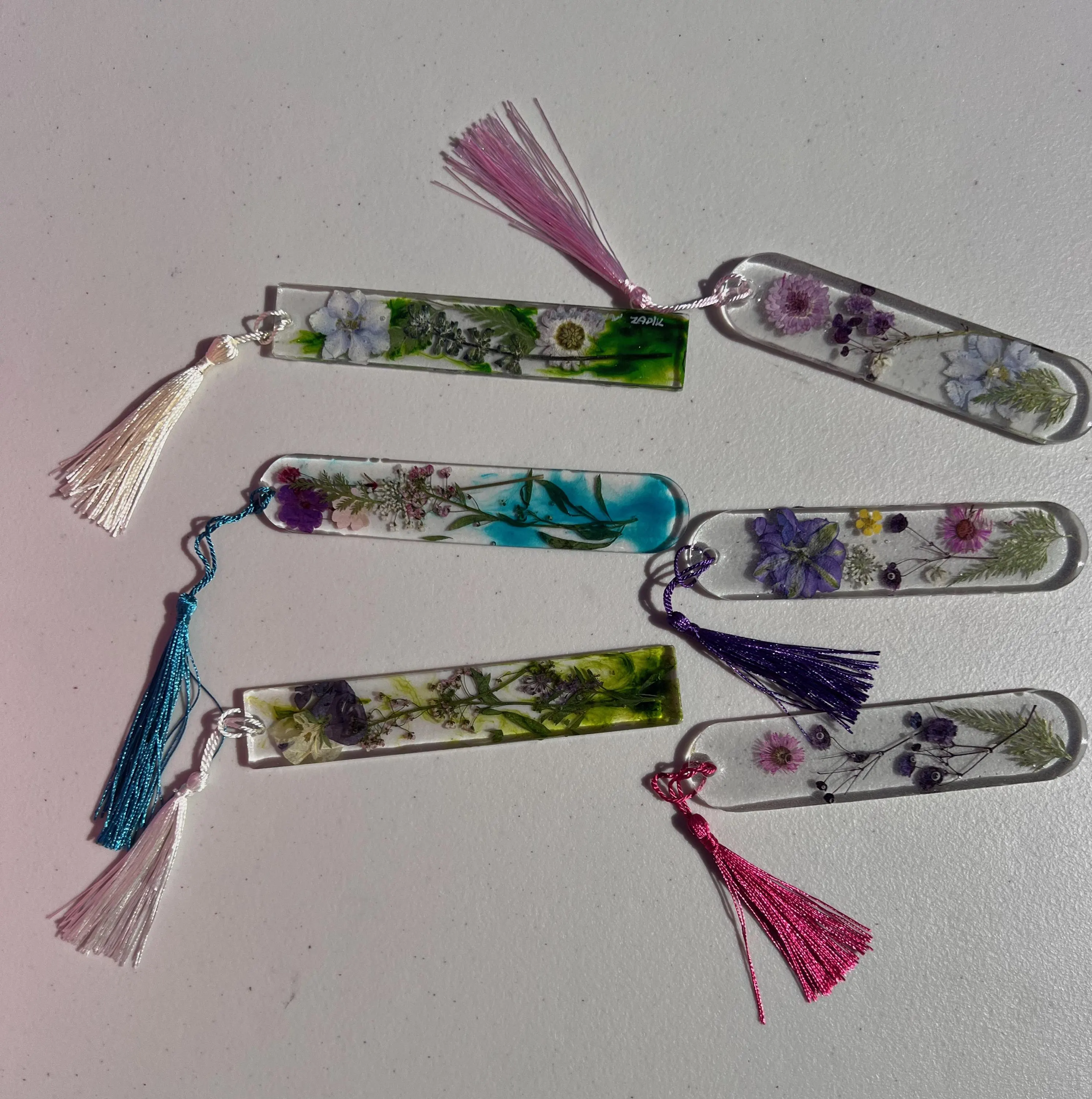 Handmade Resin Bookmarks with Dried Flowers