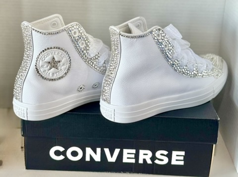 Converse White Crystal High Tops