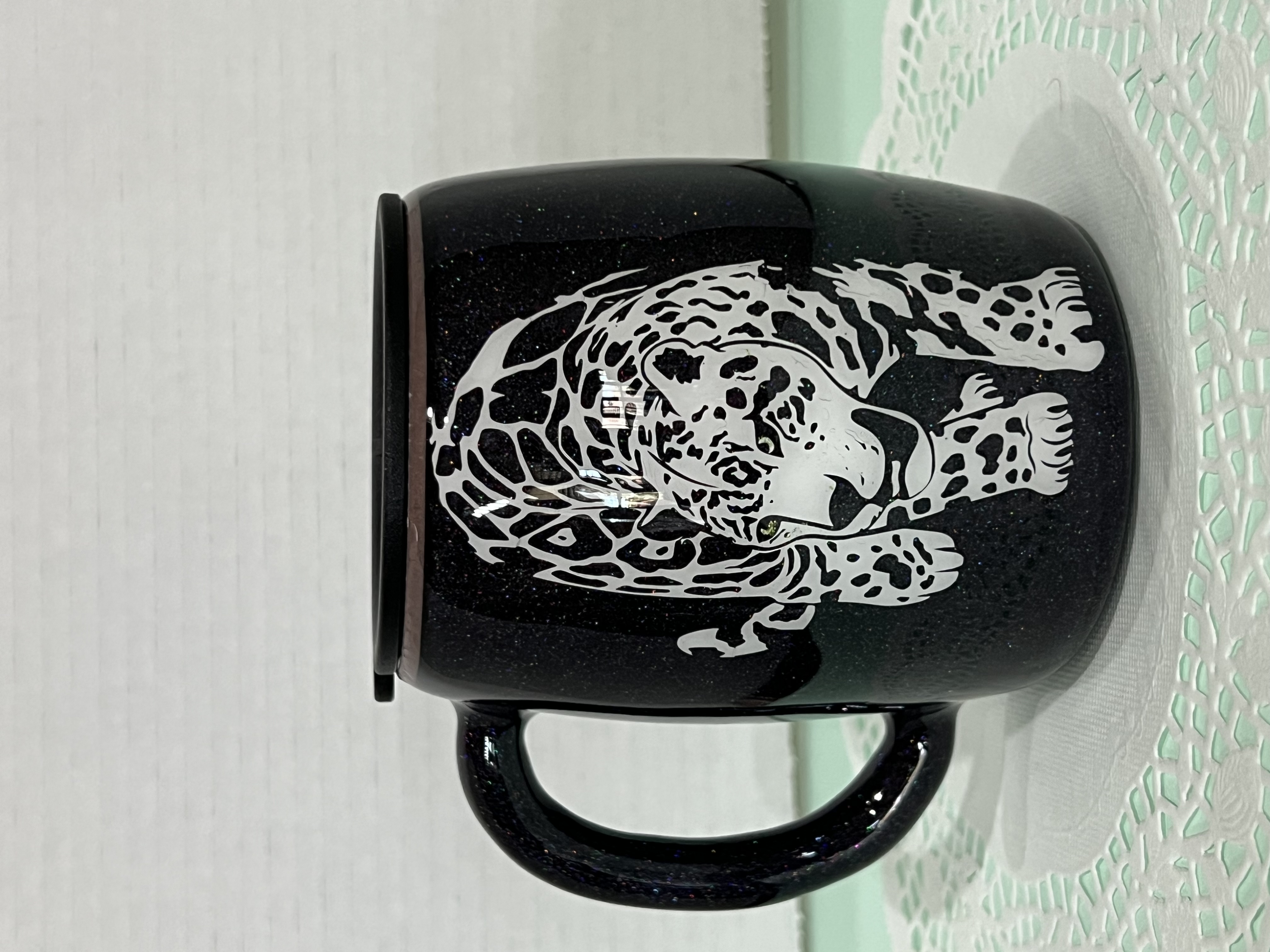 Black and Gold Jaguar Print Mug