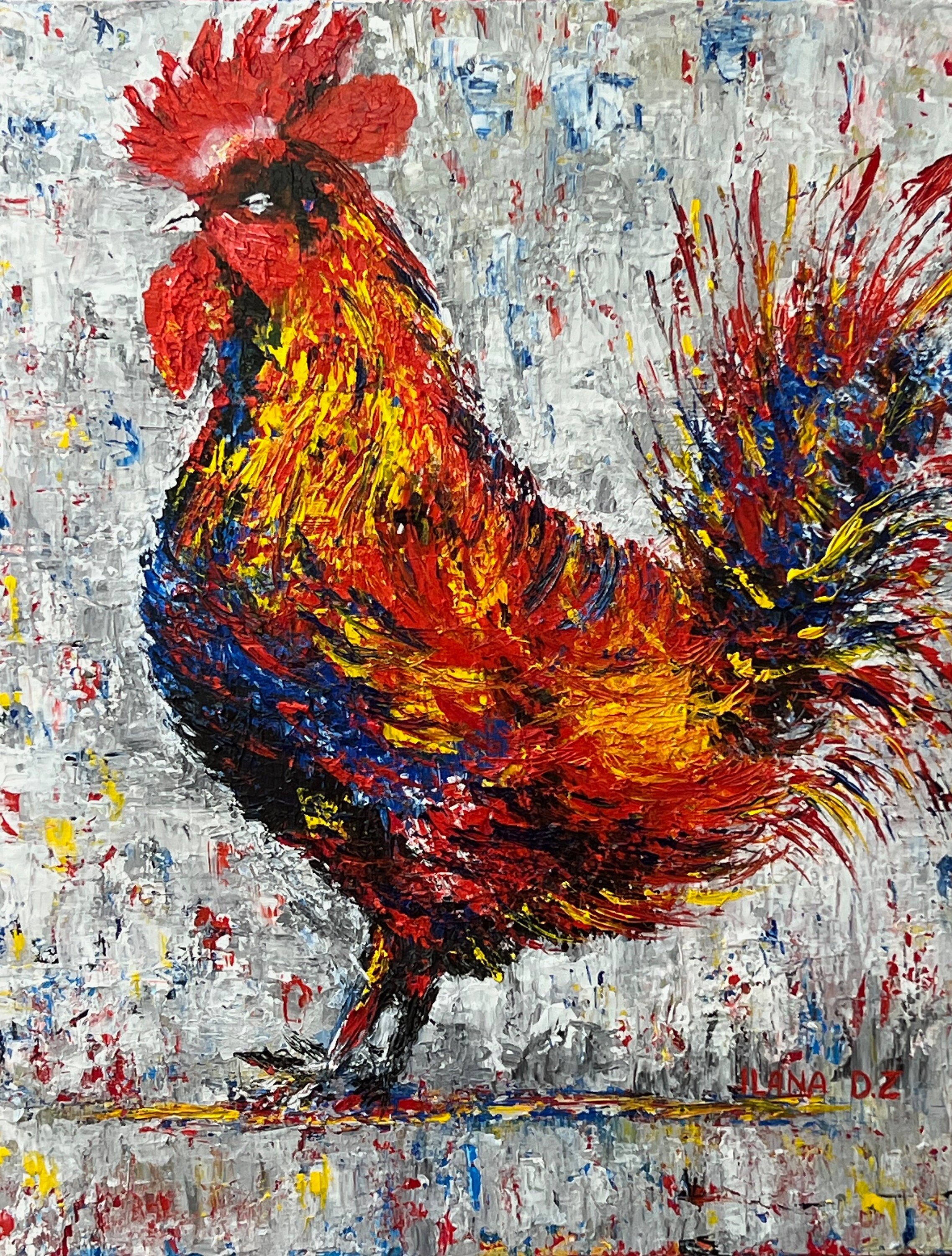 Vivid Rooster Painting