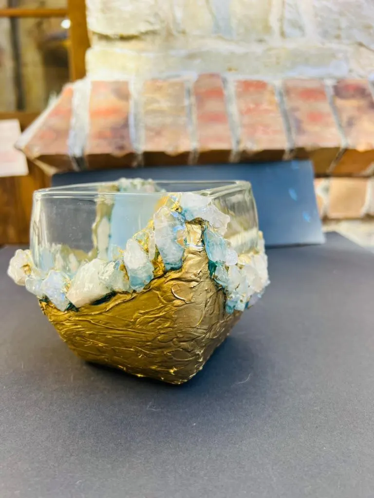 Crystal Embellished Glass Bowl