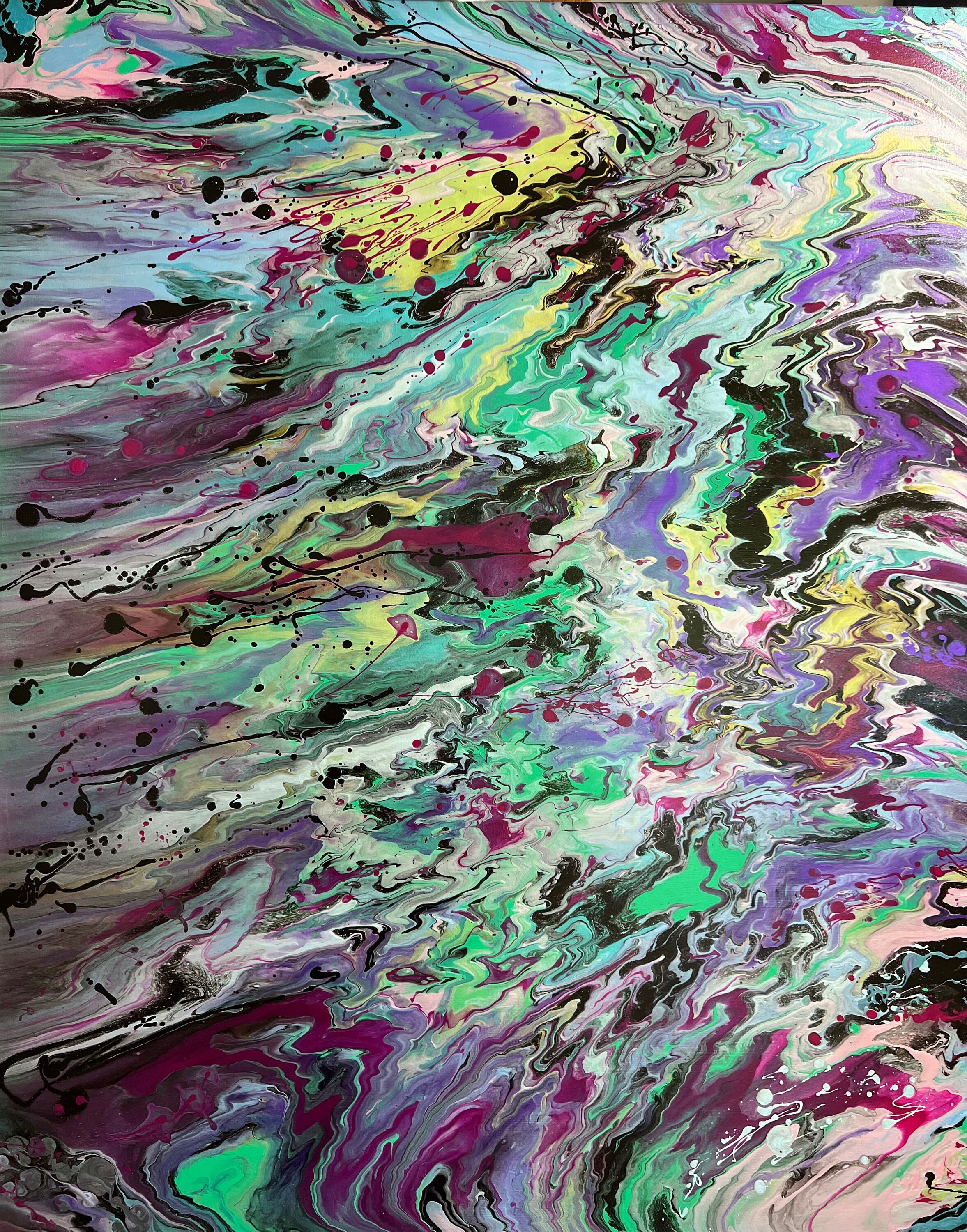 Abstract Acrylic Pour Painting