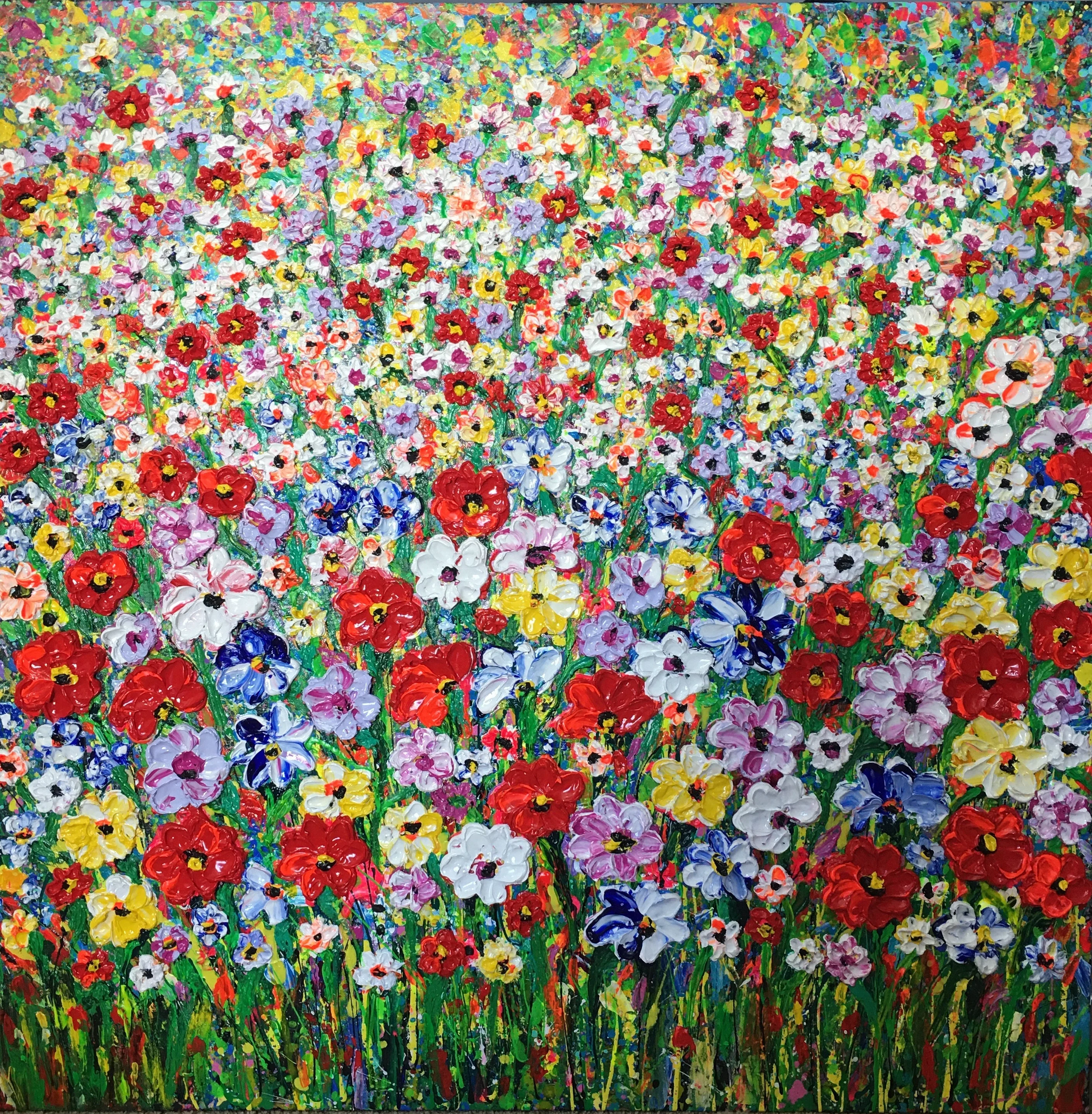 Colorful Flower Field Painting