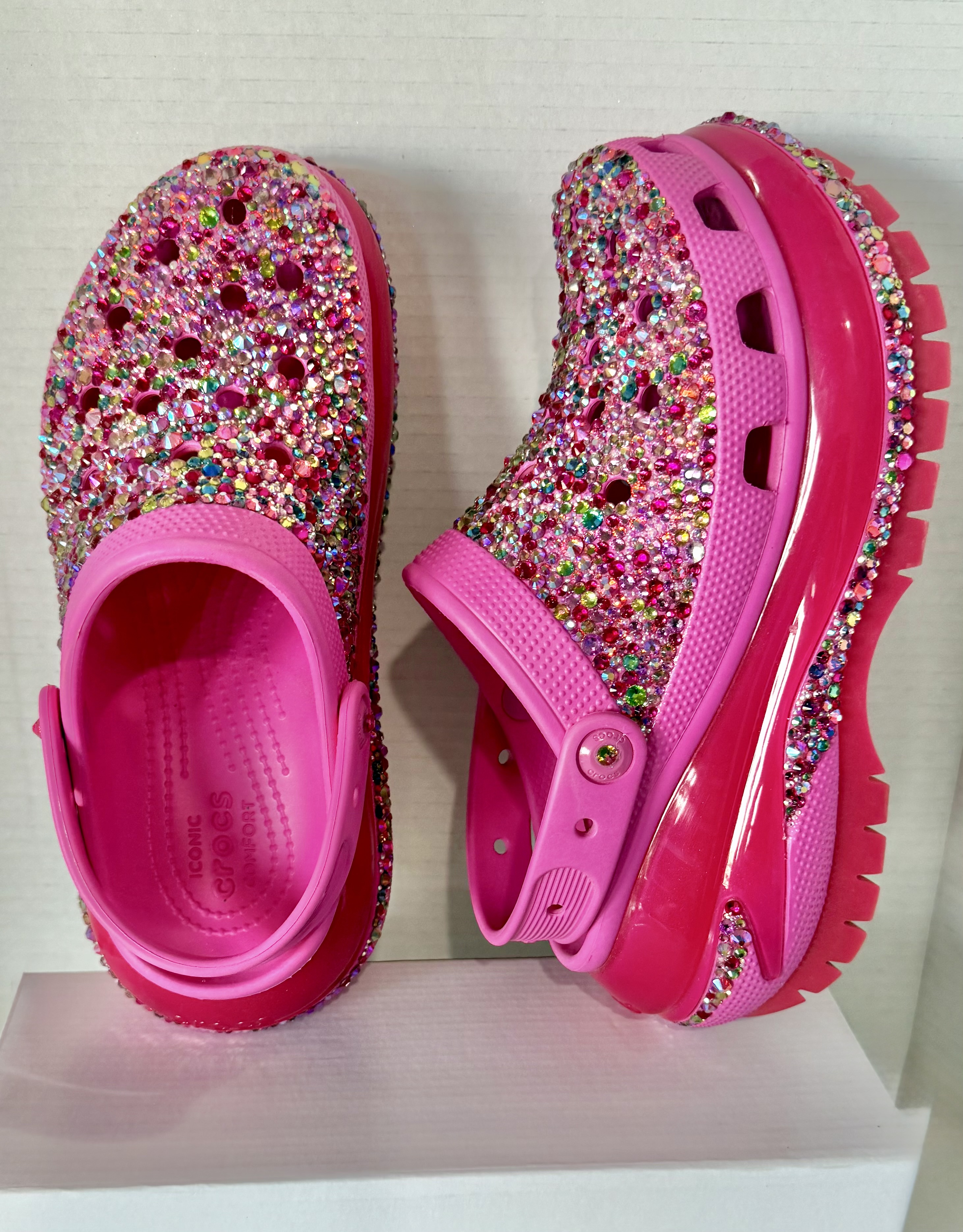 Glitter Pink Platform Crocs
