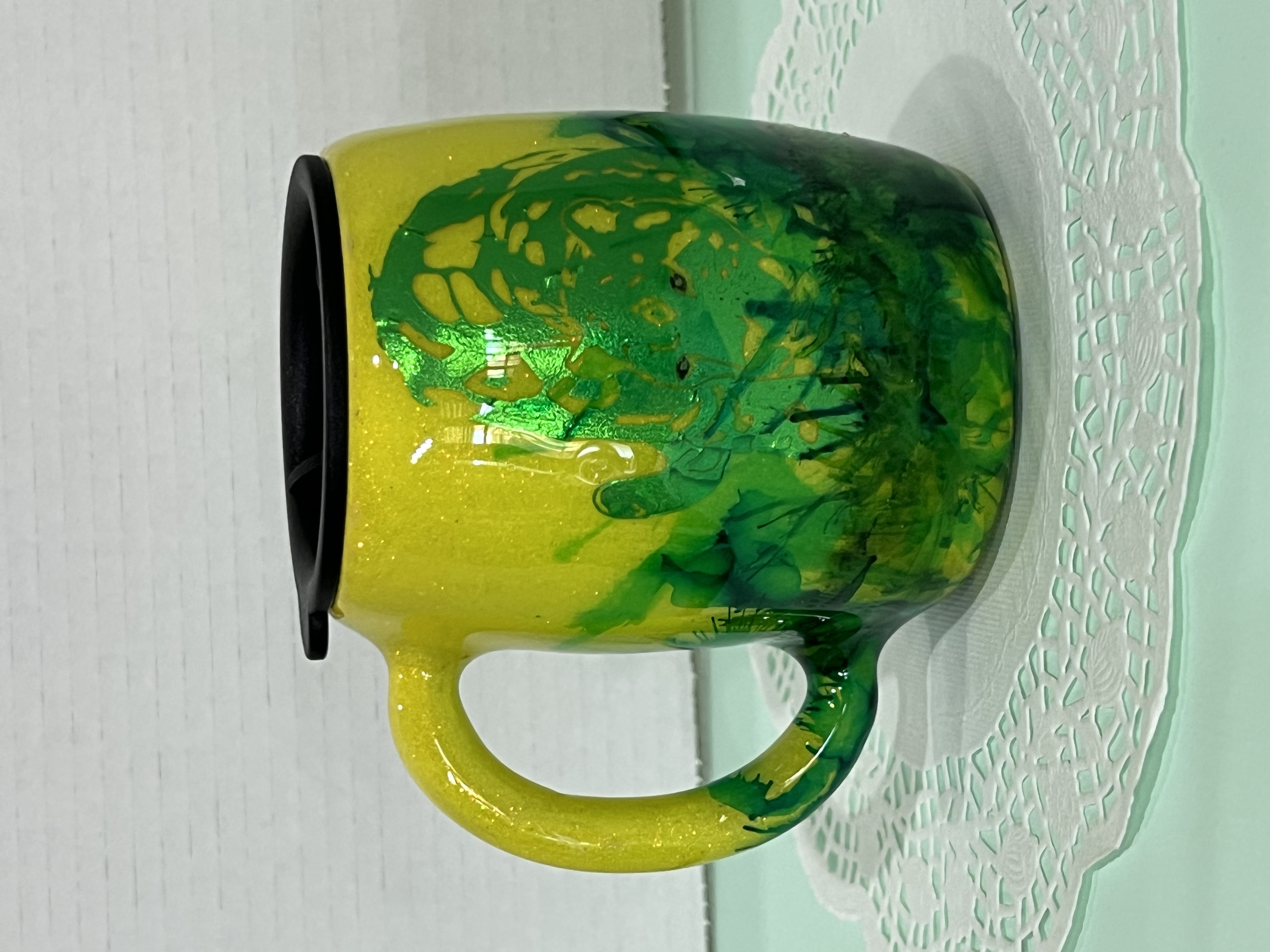 Green Jaguar Print Mug