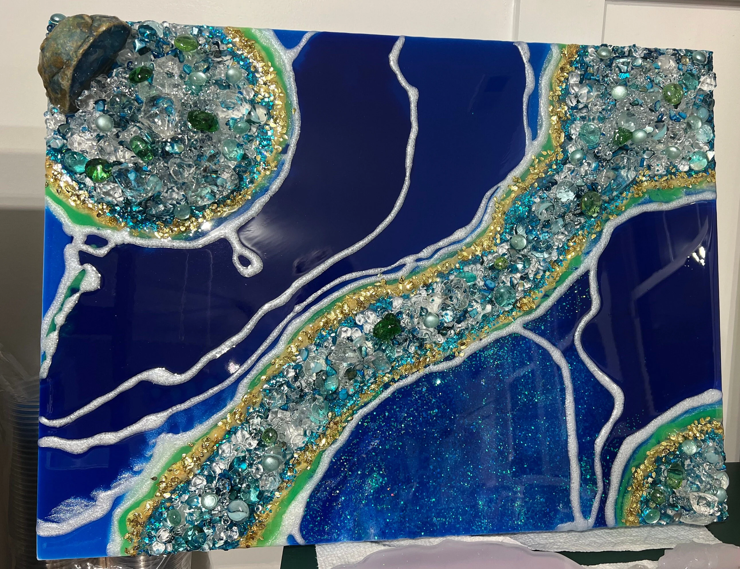 Geode Epoxy Resin Art Panel