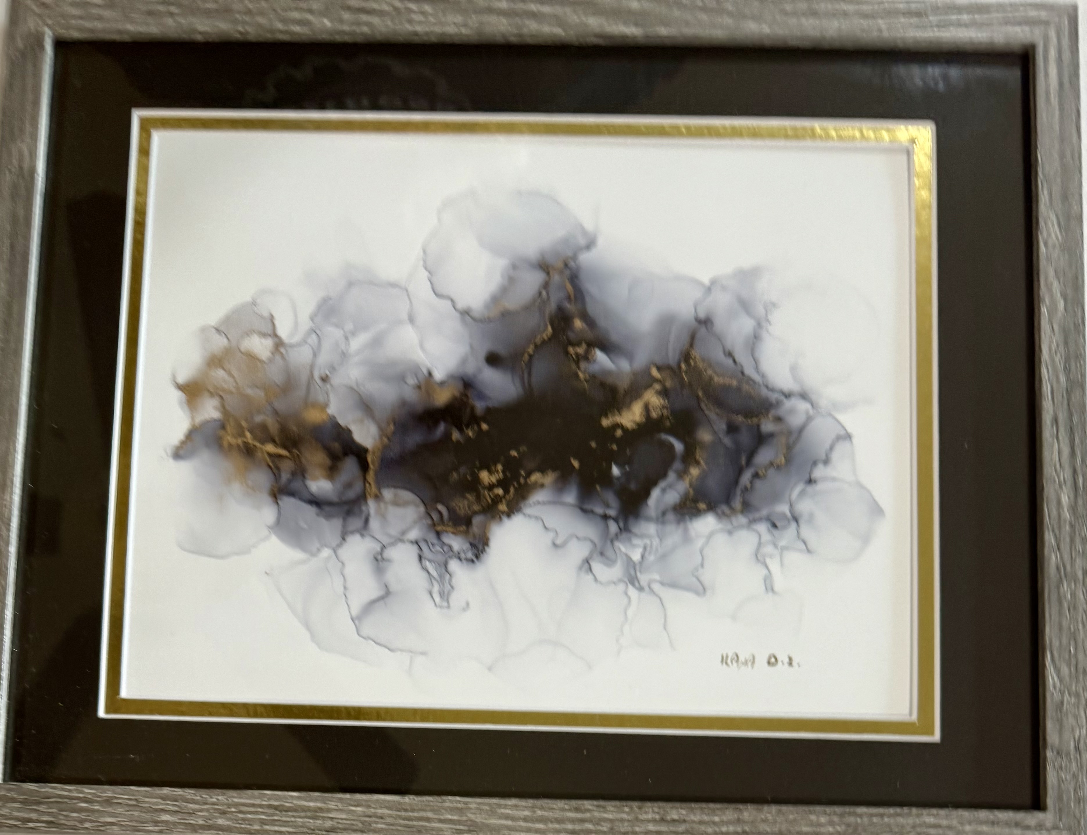 Abstract Ink Art in Frame