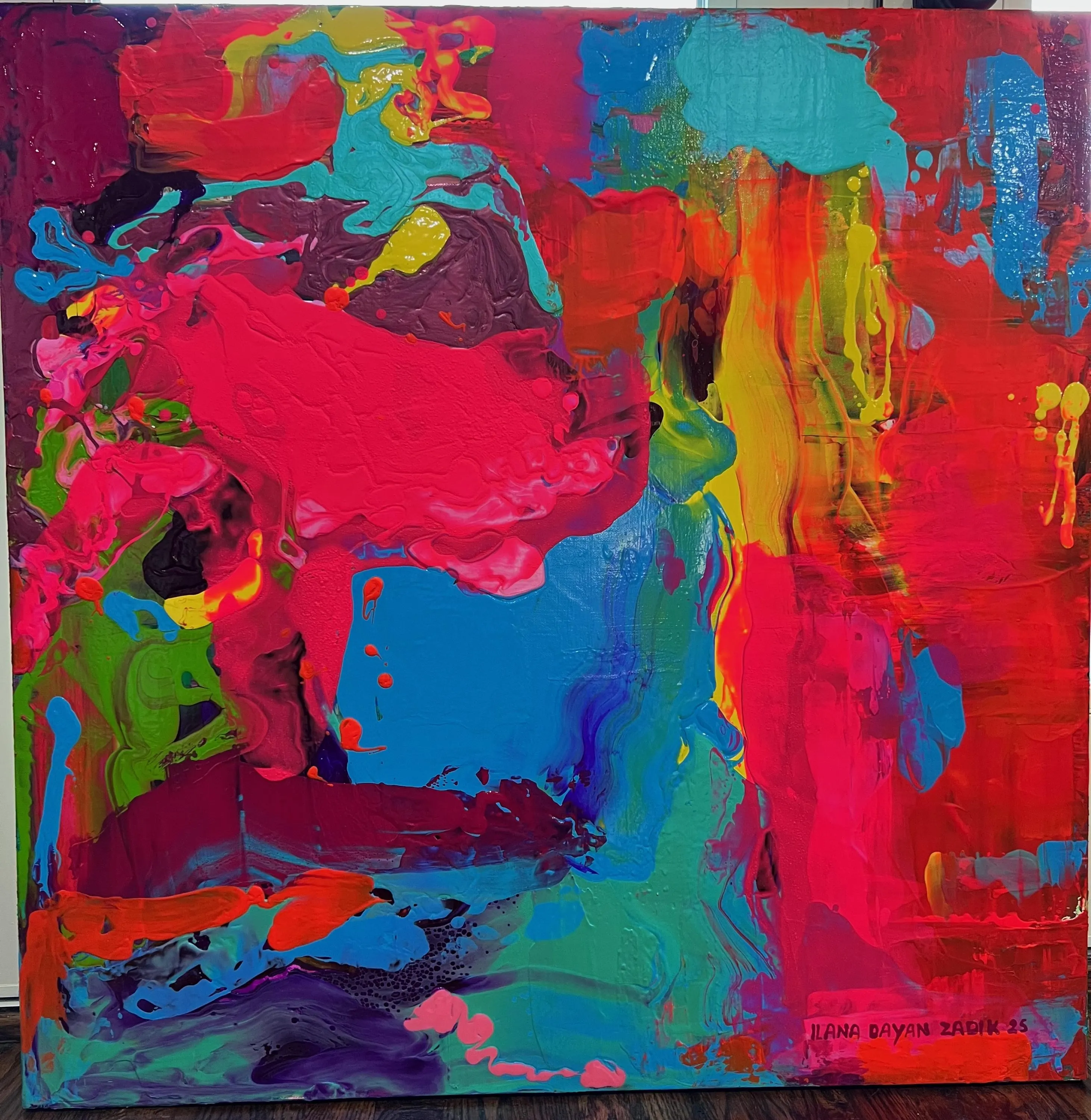 Abstract Color Burst Painting