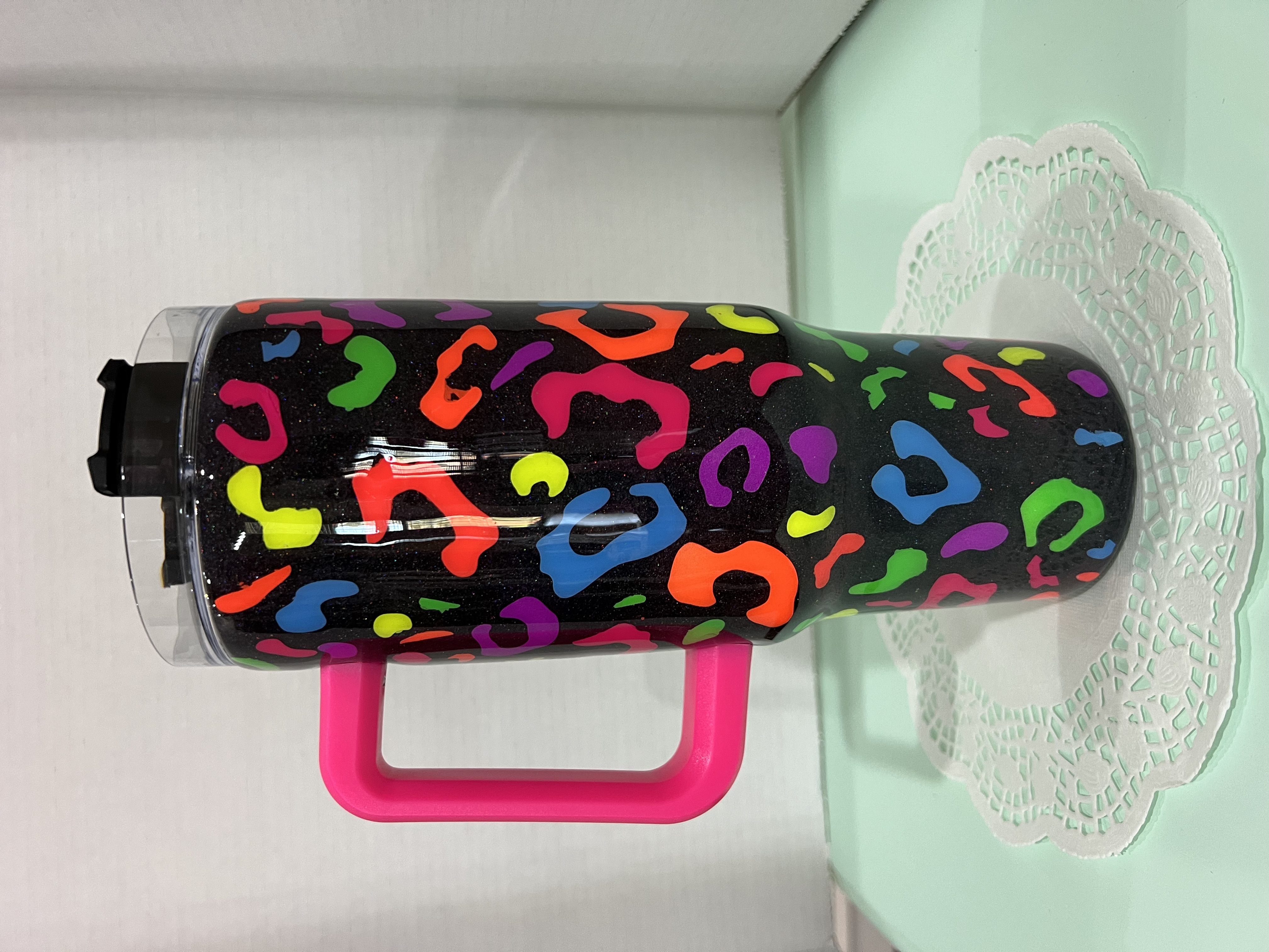 Colorful Neon Animal Print Insulated Tumbler