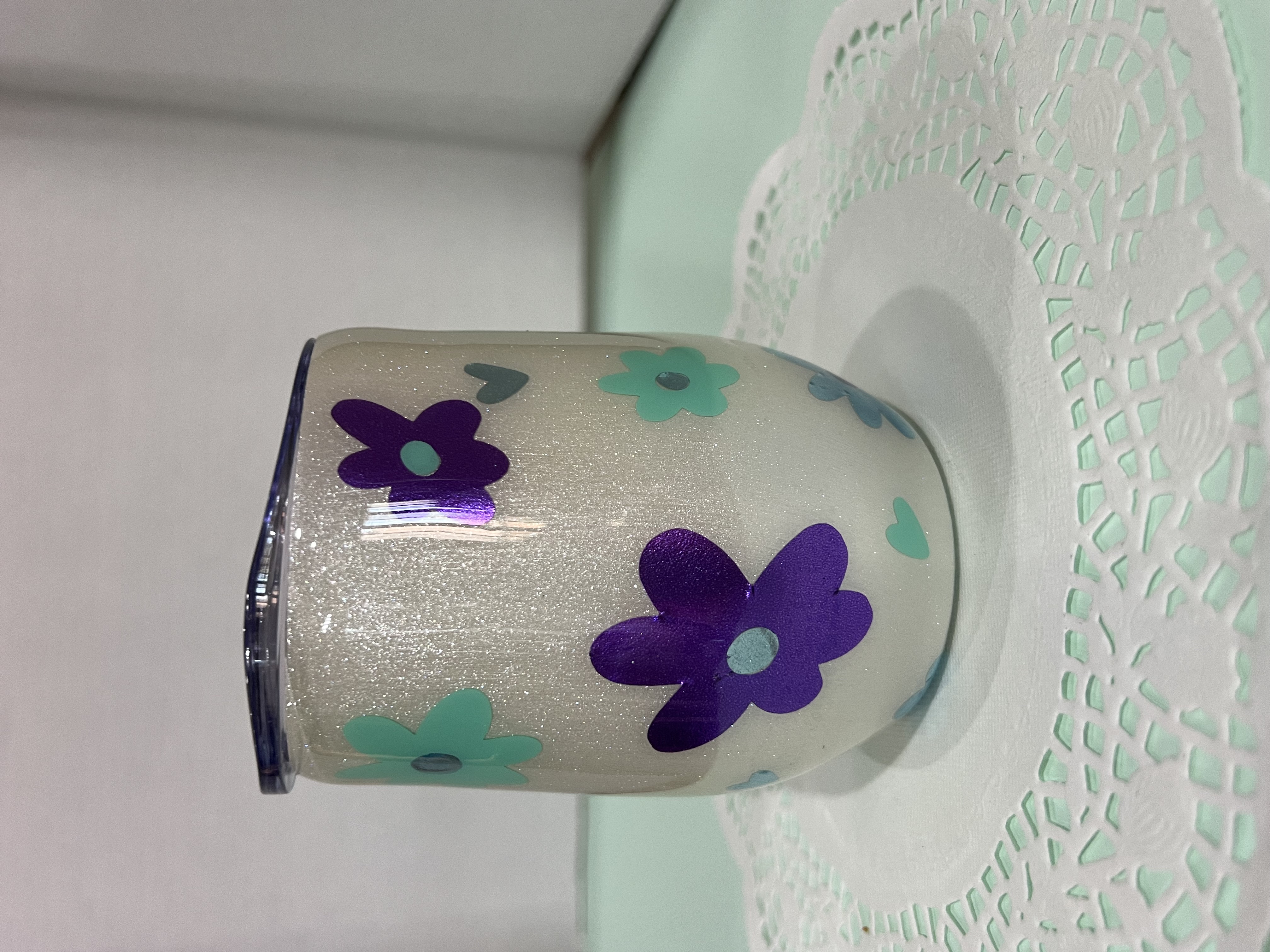 Floral Patterned Stainless Steel Tumbler