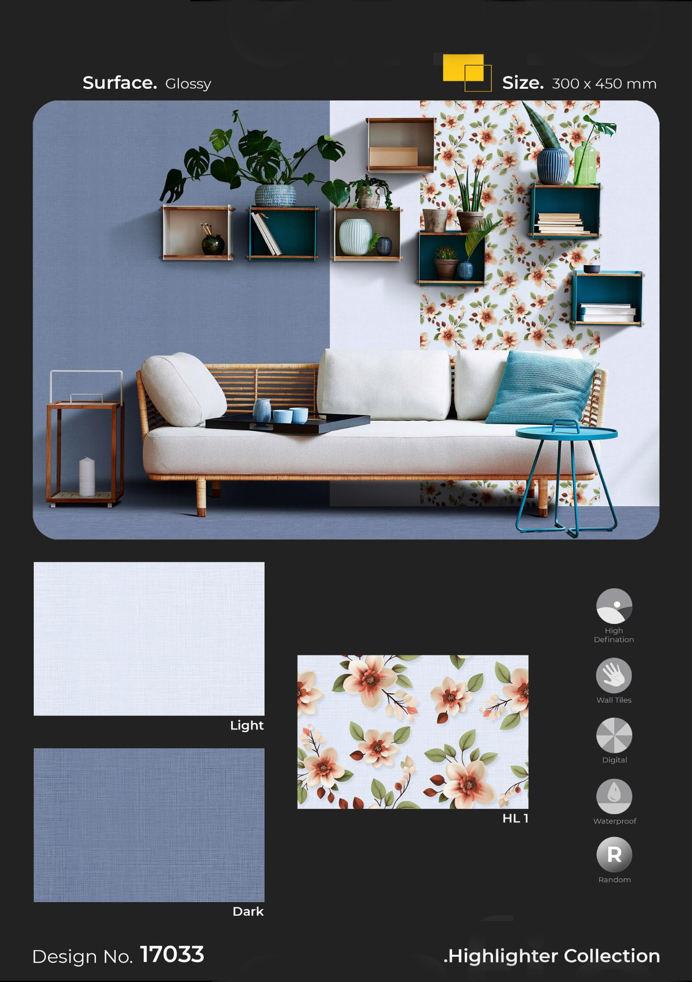 Sparkle Series Digital Wall Tiles – Radiance Meets Strength (300x300mm and 300x450mm)