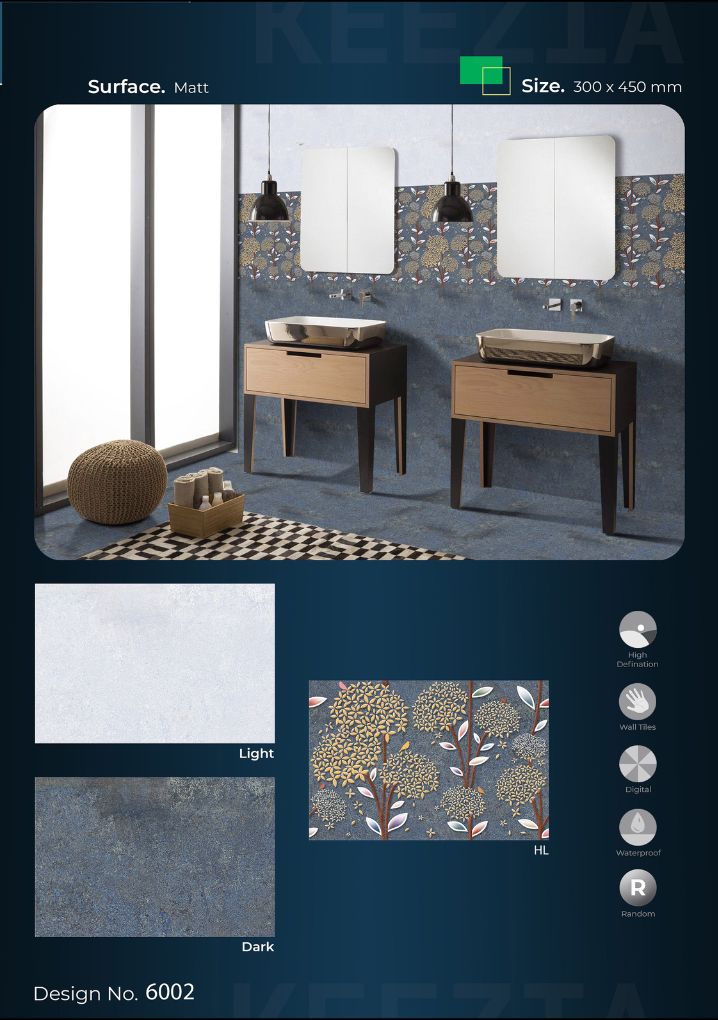 Premium Decorative Wall Tiles – Matt Finish (300x450mm)