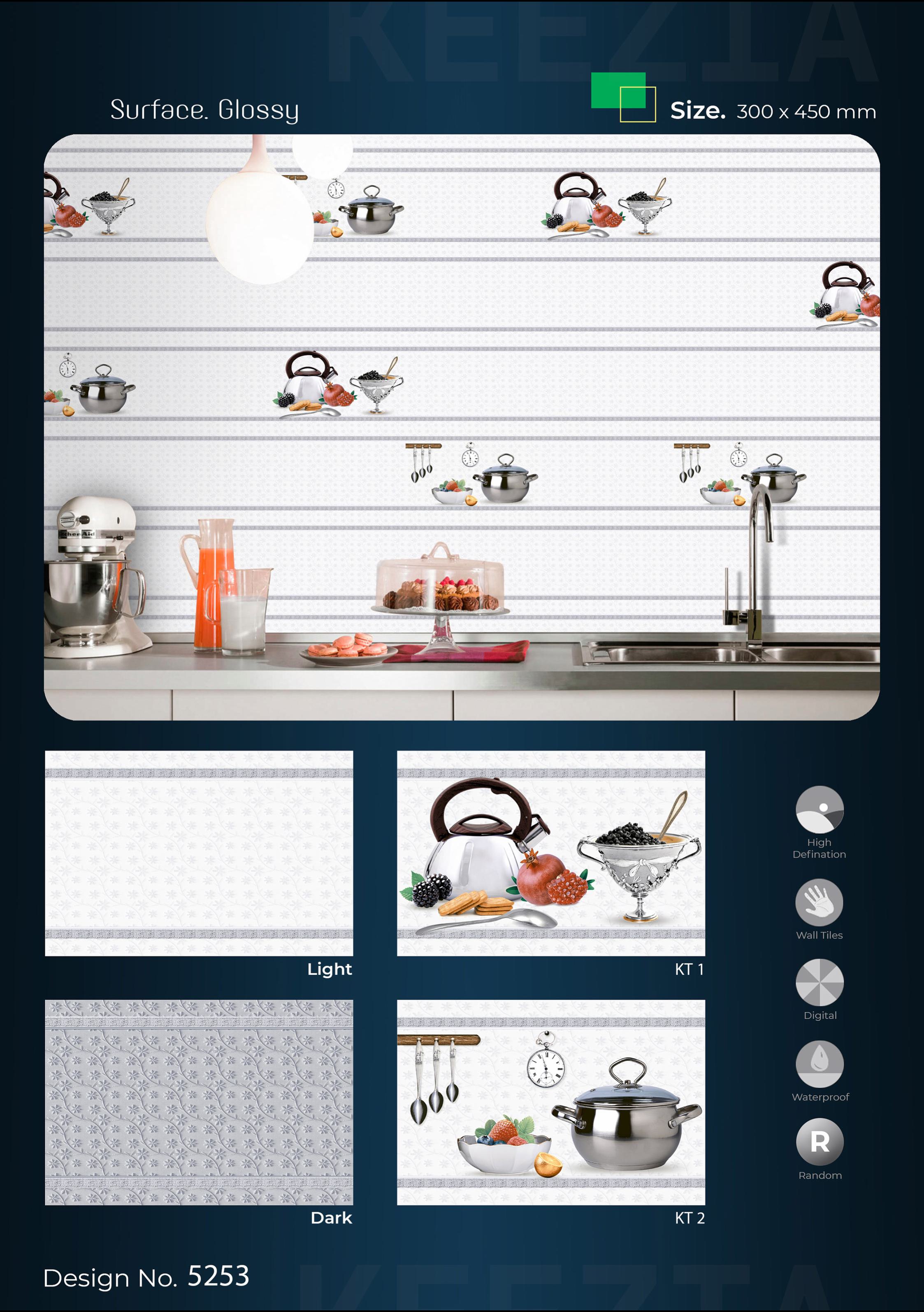 Glossy Series Digital-Kitchen Wall Tiles – 300x300mm & 300x450mm