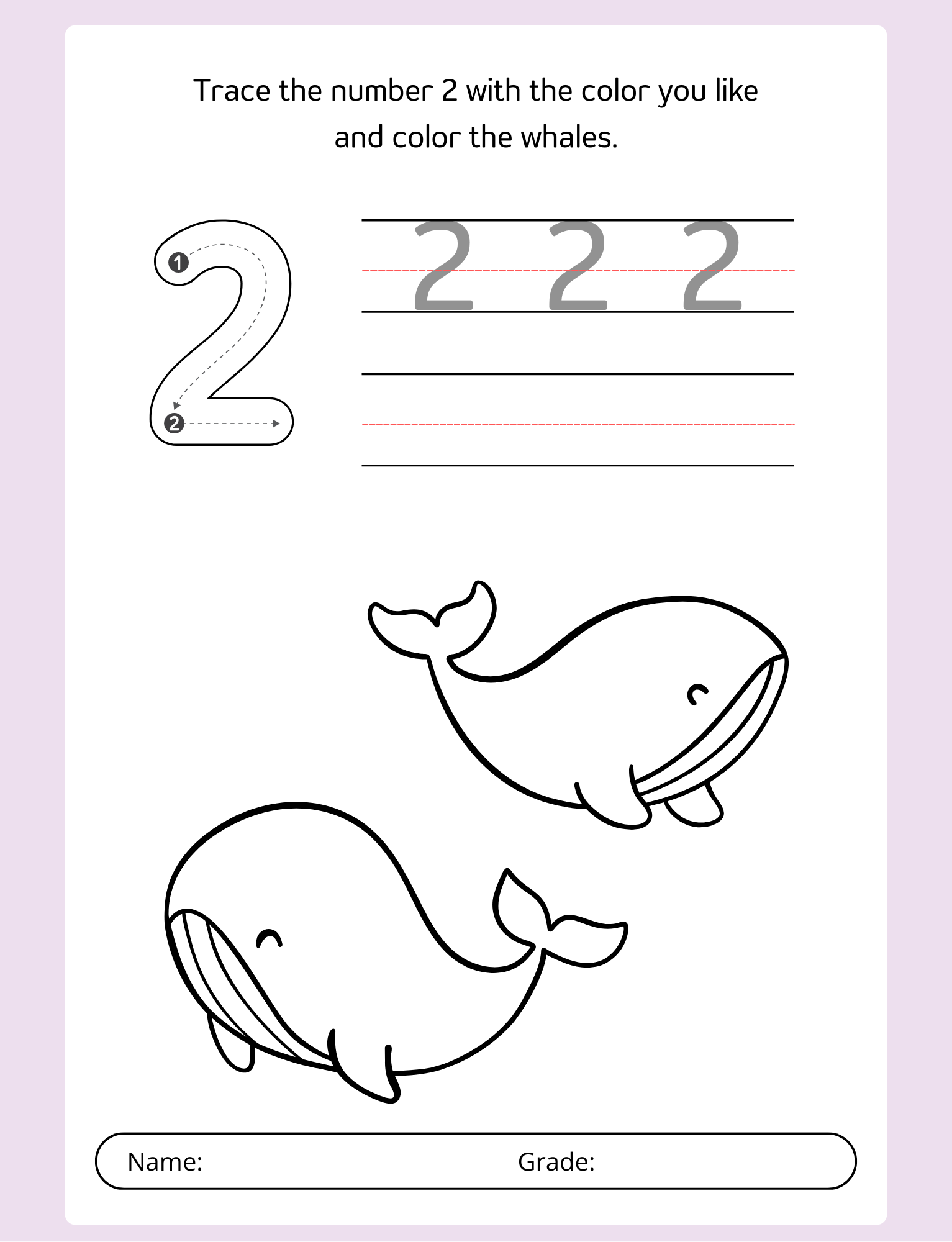 Number Tracing  | Coloring Worksheet