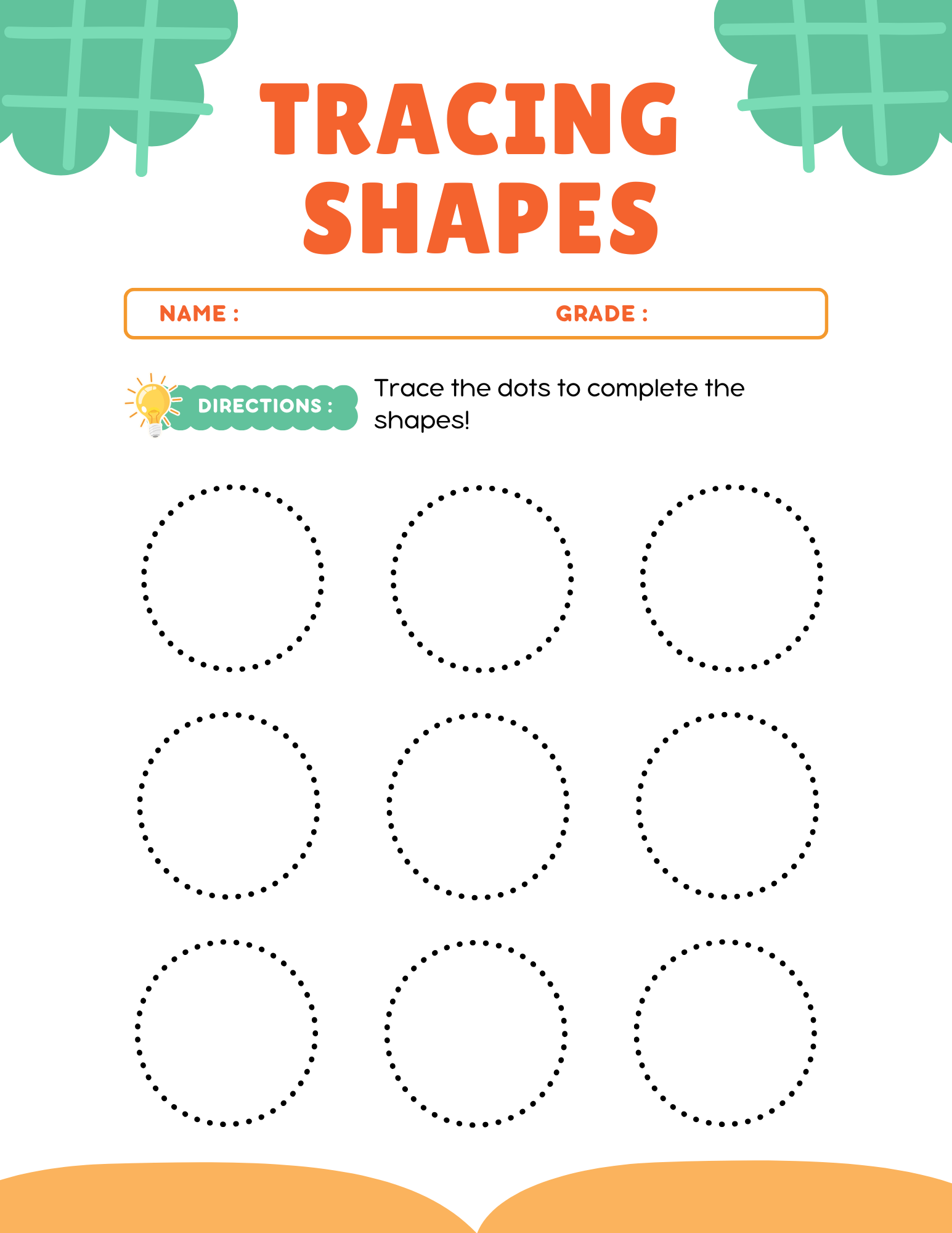 Shape Tracing Worksheets for Kids