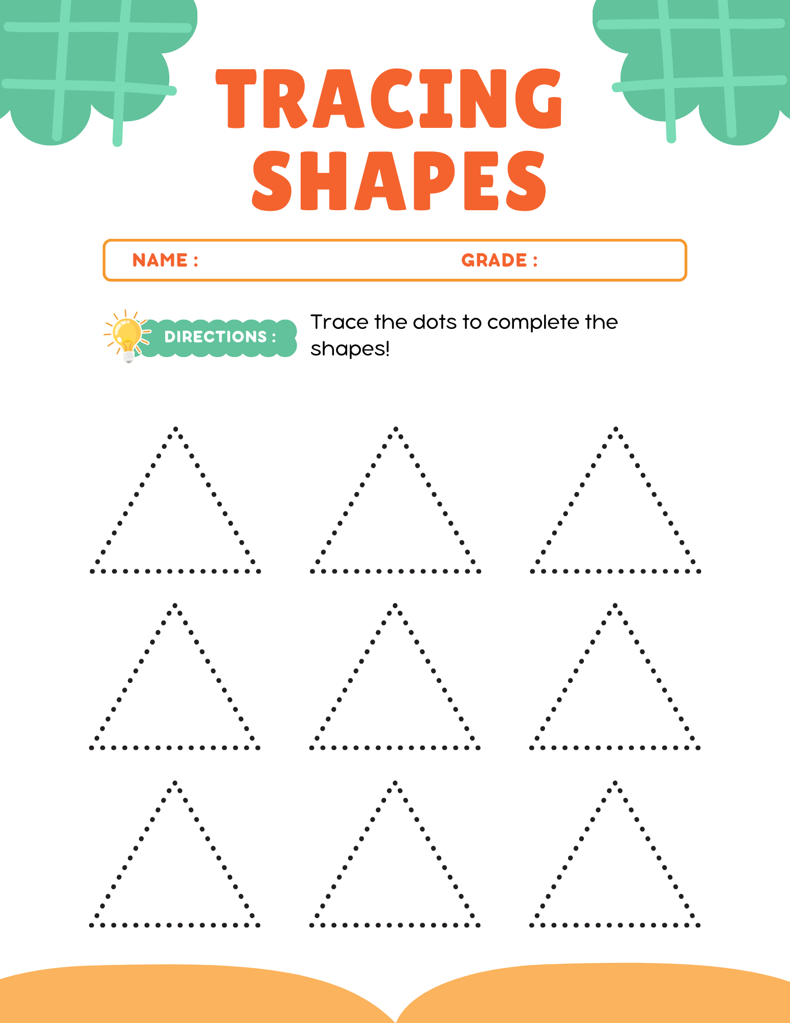 Shape Tracing Worksheets for Kids