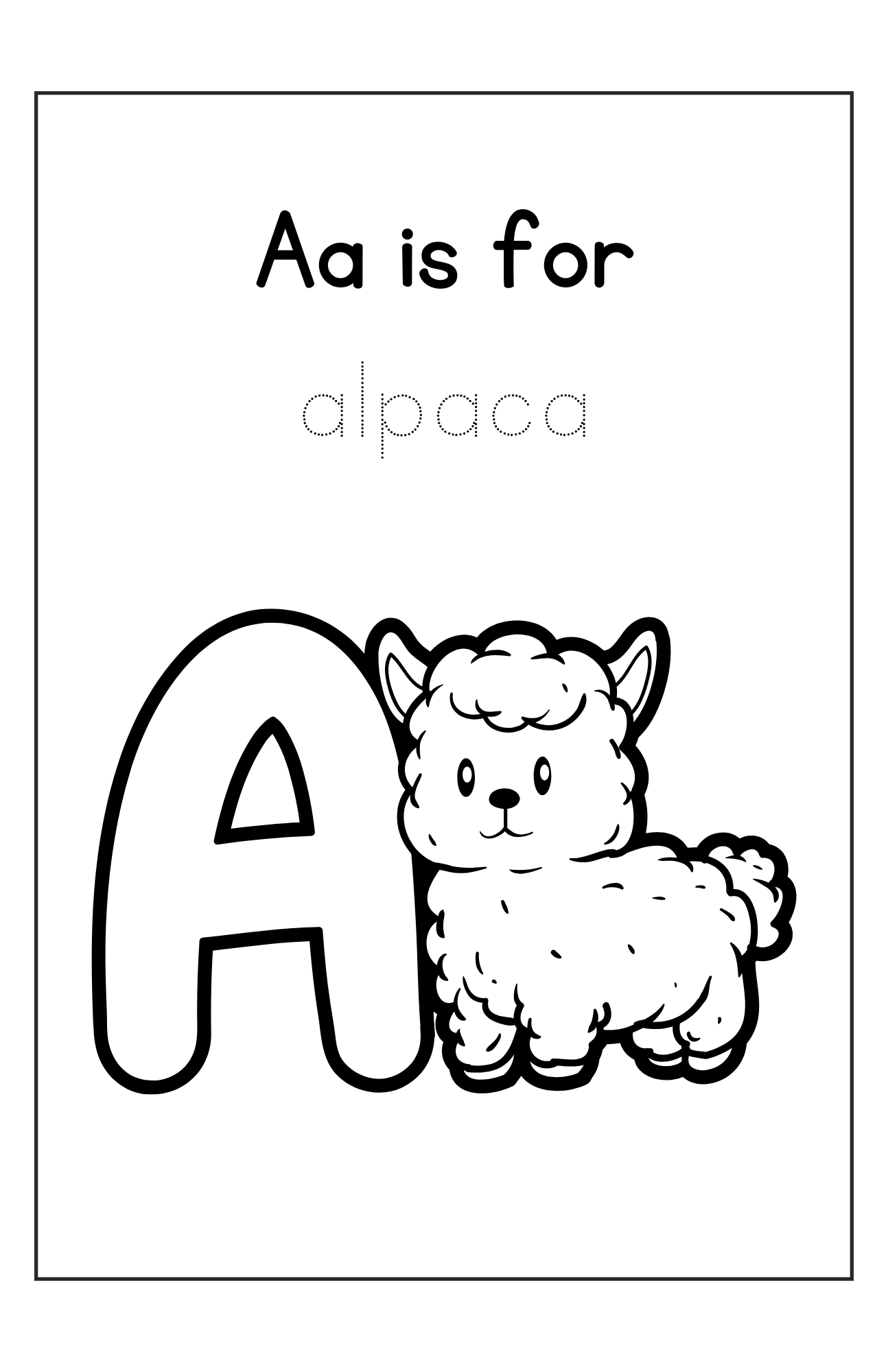 Alphabets Coloring Pages - Animals