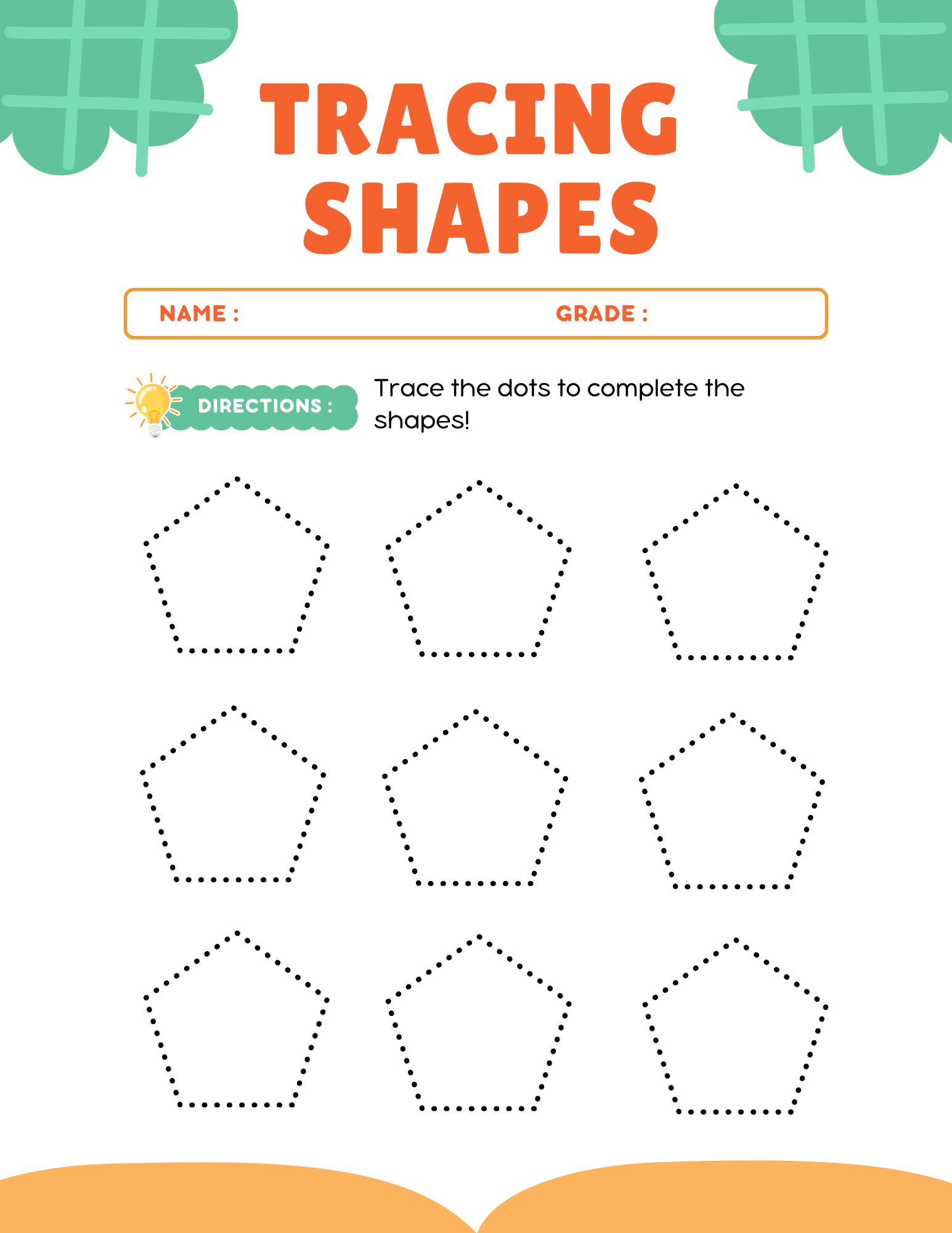 Shape Tracing Worksheets for Kids