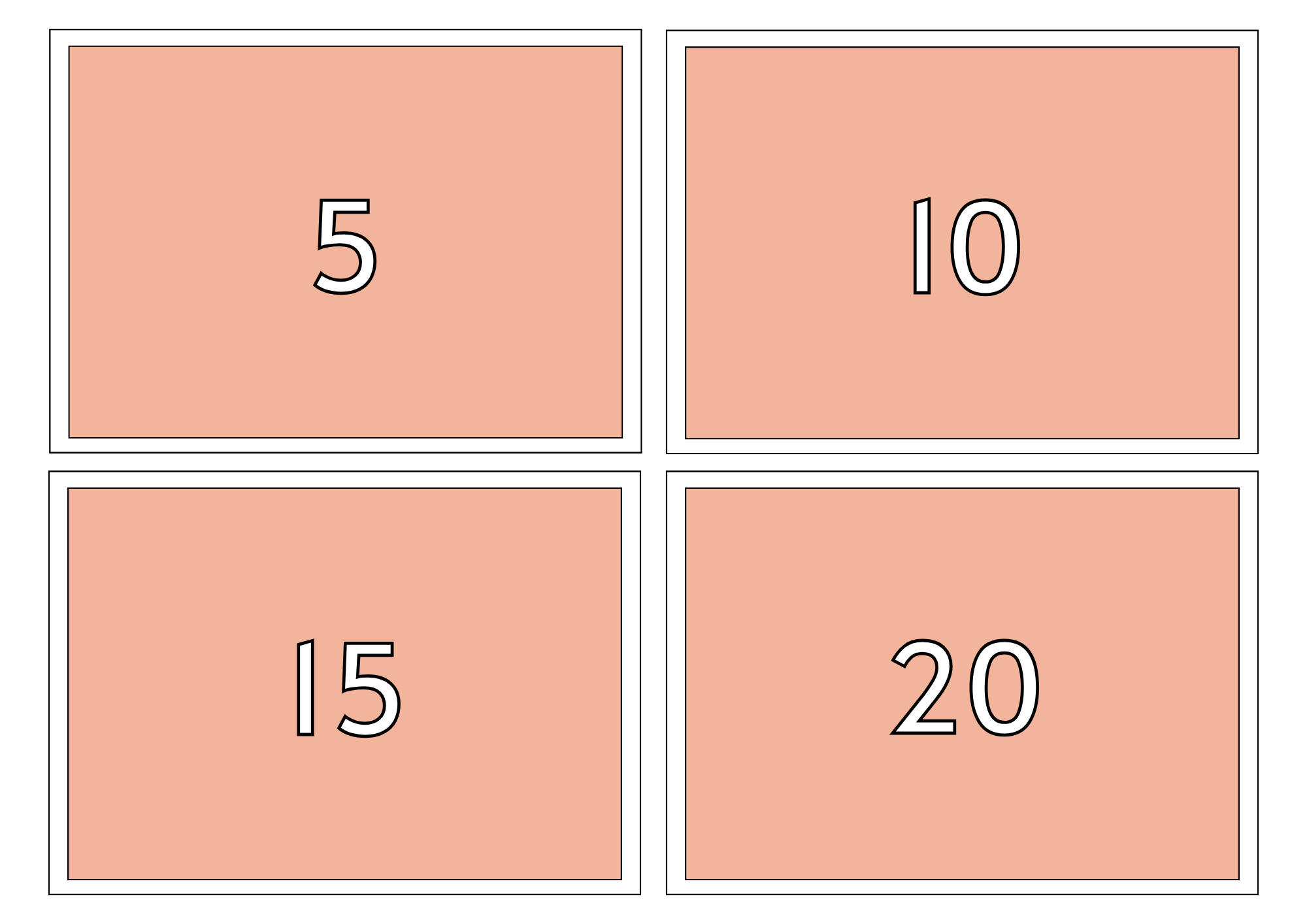 Multiplication Flash Cards 5X