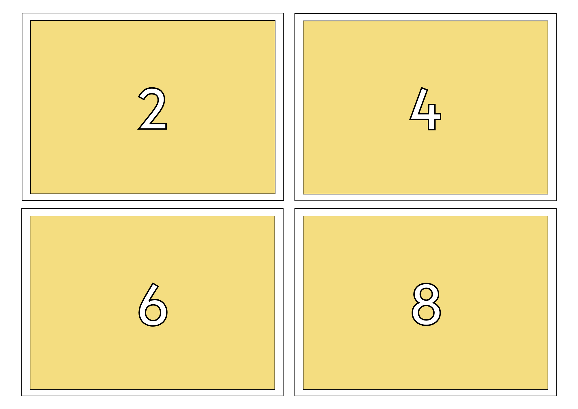 Multiplication Flash Cards 2X