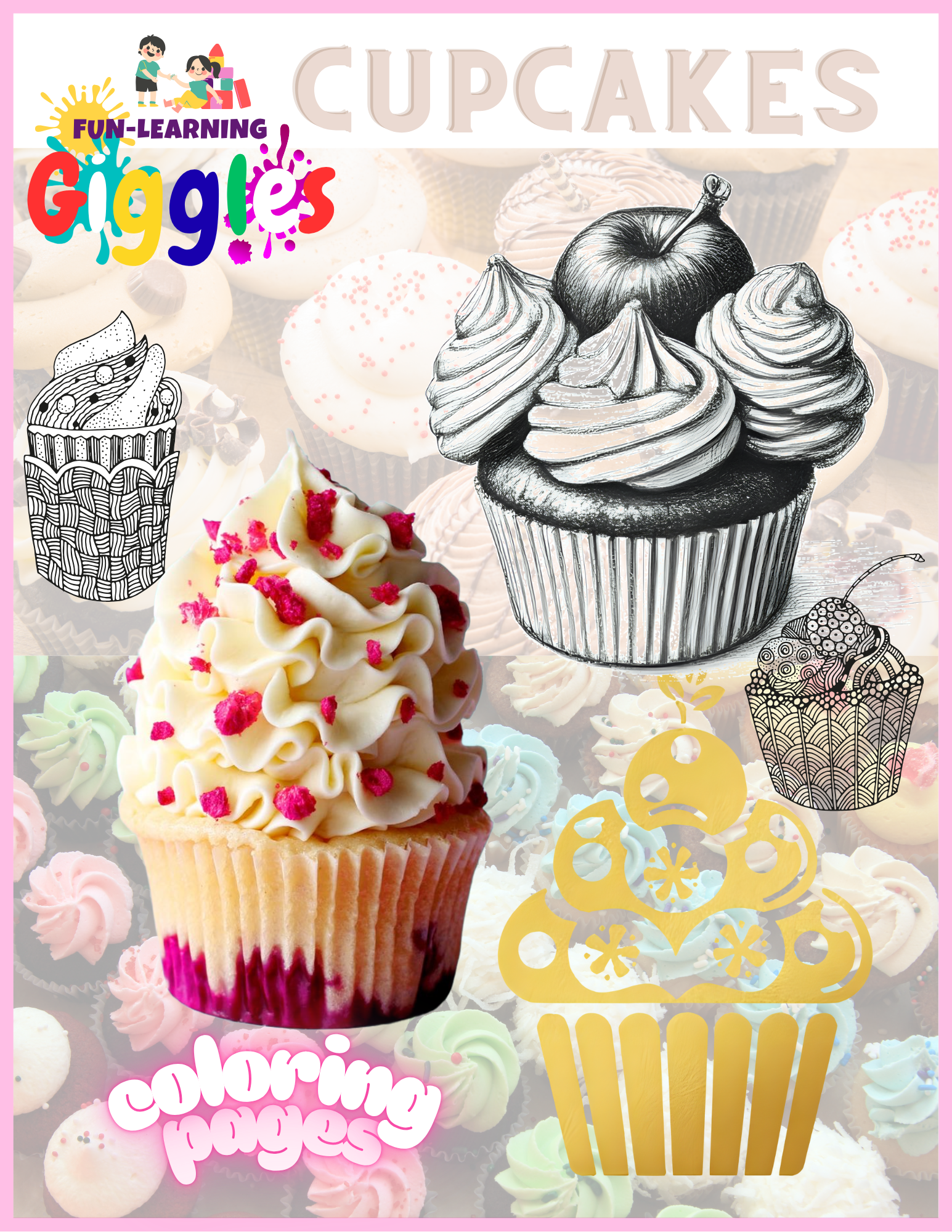 Cupcakes Coloring Worksheets