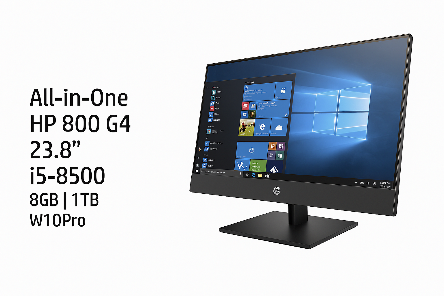 All-In-one HP EliteOne 800 G4 Intel Core i5-8500 3.Ghz – 16 Gb – 256 Gb SSD – LED 23,8″