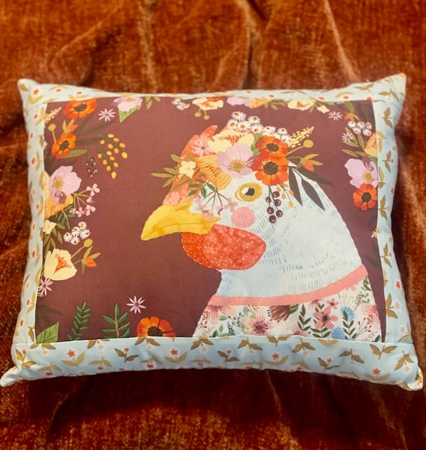 Floral Chicken Decorative Pillow