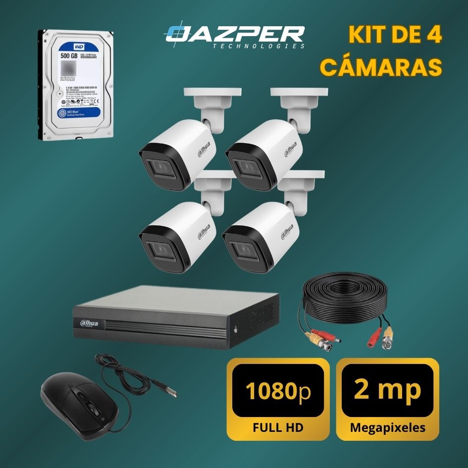 Kit de 4 cámaras de seguridad