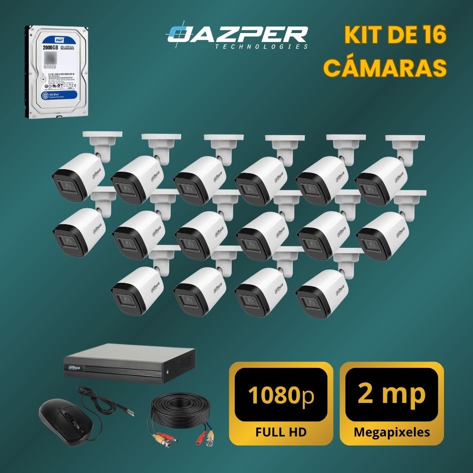 Kit de 16 cámaras de seguridad