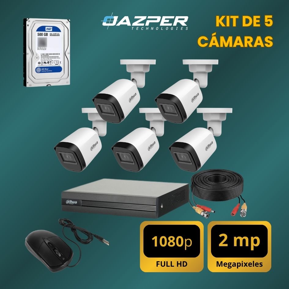 Kit de 5 cámaras de seguridad