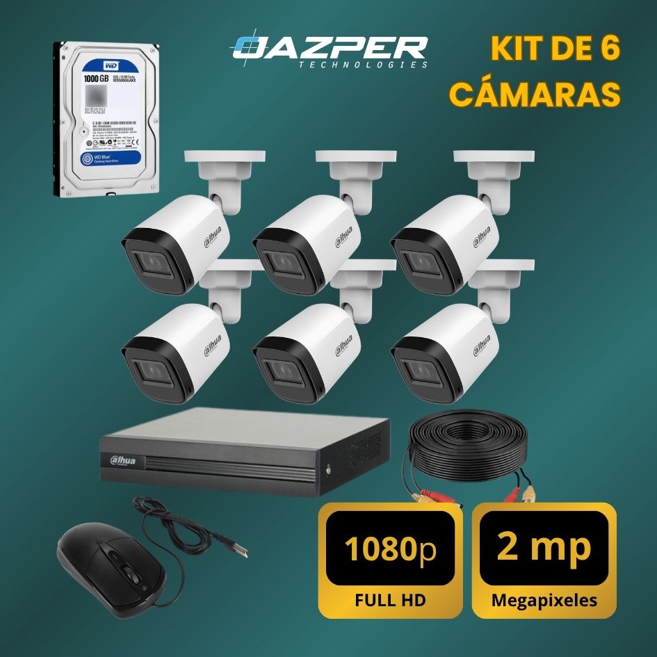 Kit de 6 cámaras de seguridad