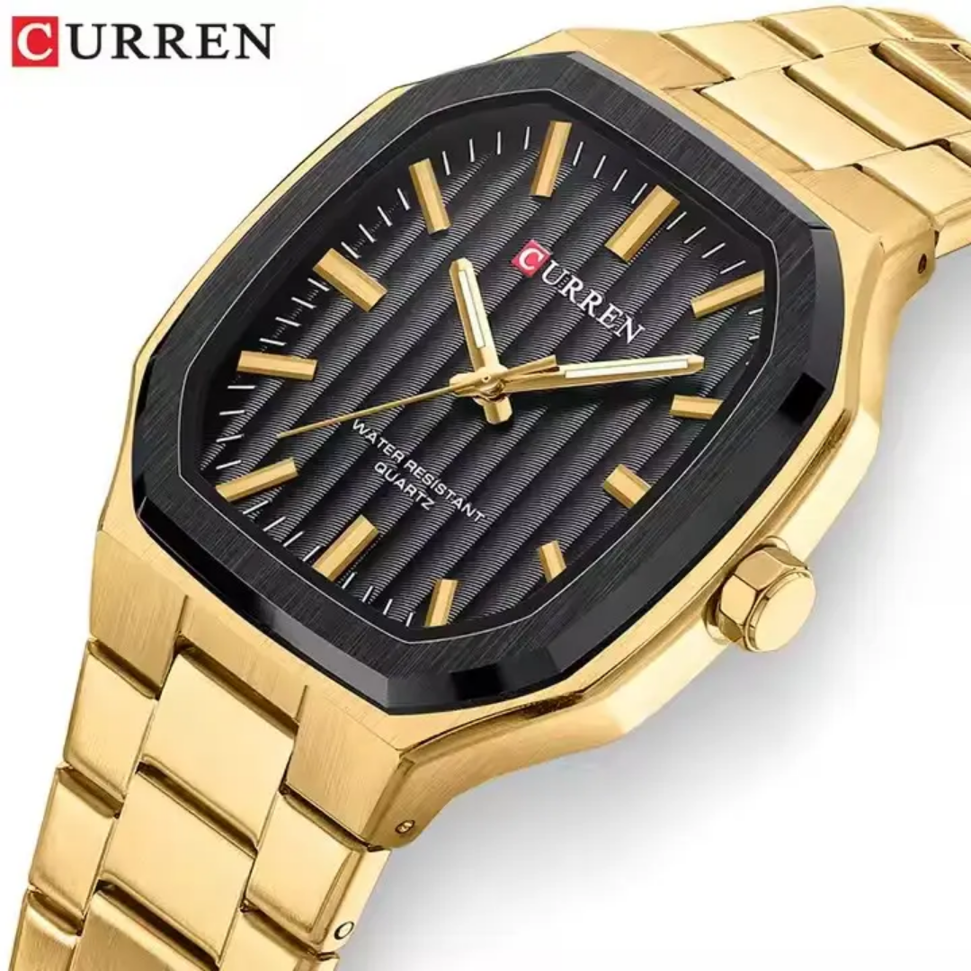 Reloj Curren 8458 dorado + caja y bolso Curren